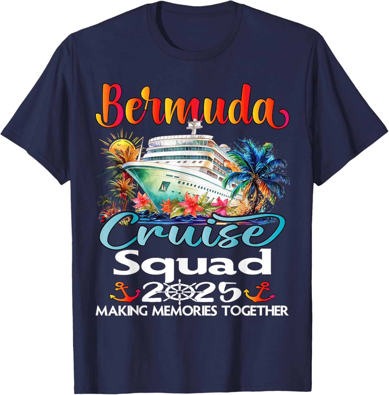 Bermuda Cruise Squad 2025 Family T-Shirt for Fun Adventures at Sea - 15