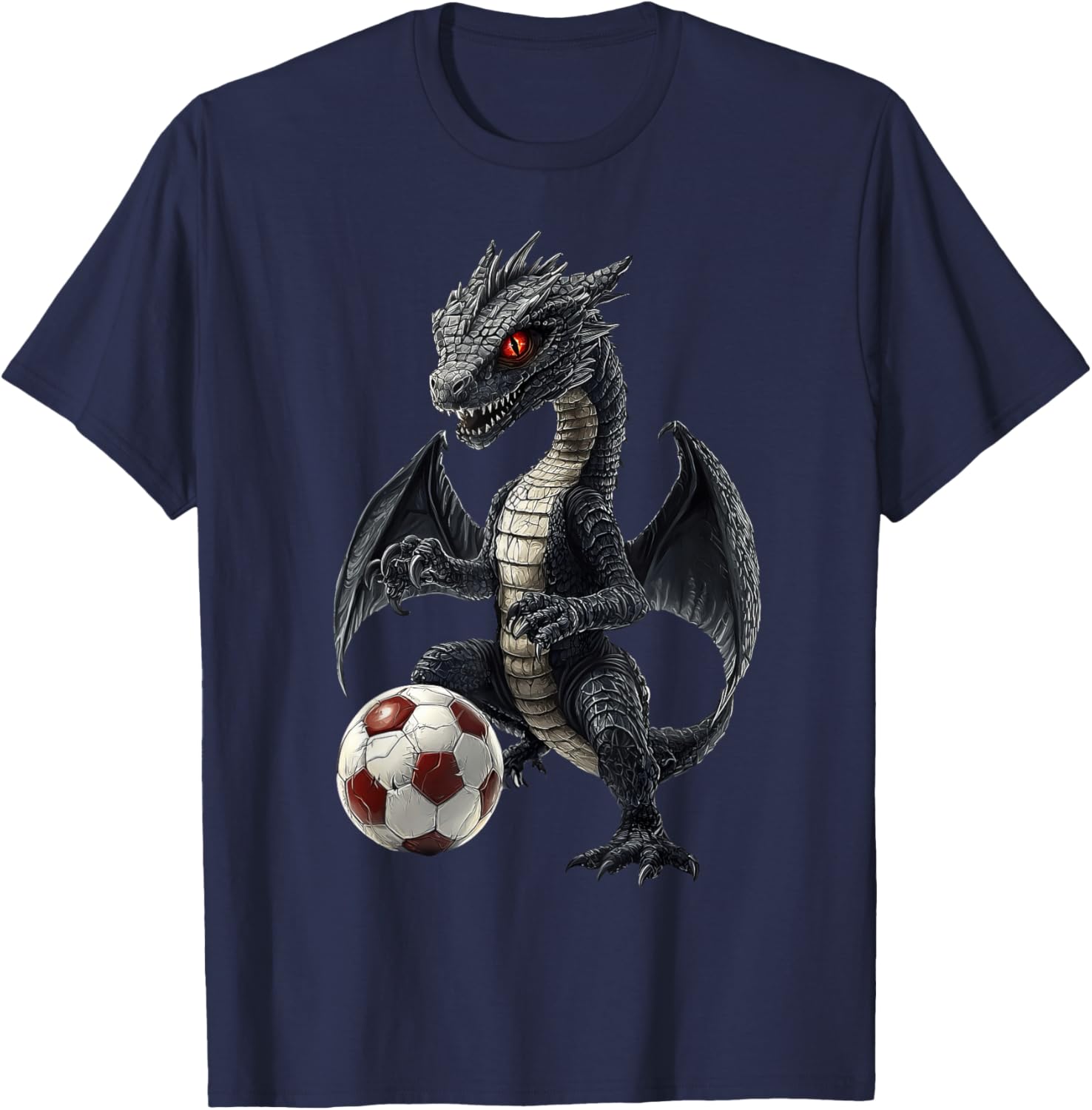 Fun Dragon Playing Soccer T-Shirt for Kids and Adults - Cute Sports Tee - 15