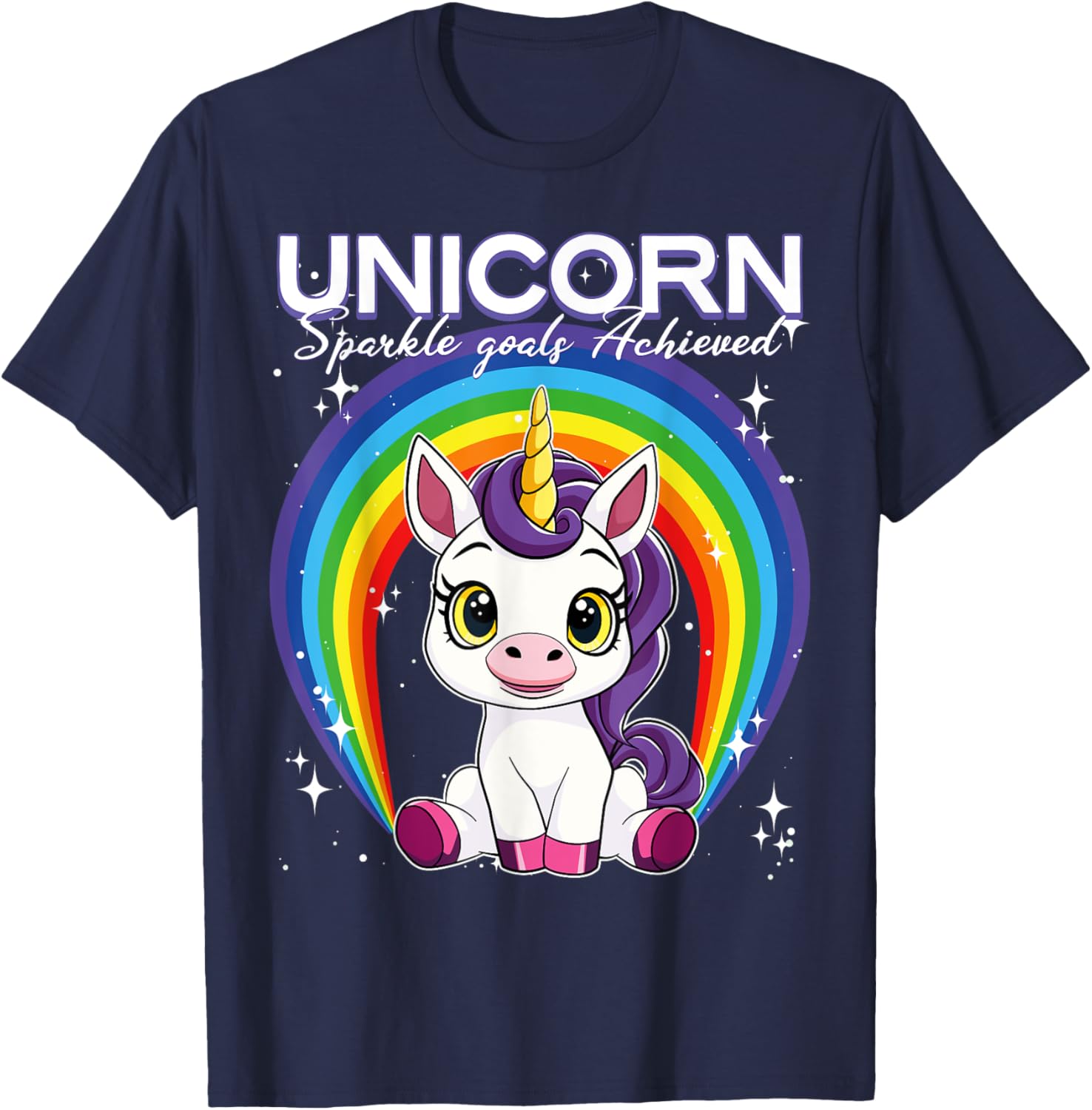 Unicorn Sparkle Goals Achieved T-Shirt for Dreamers and Believers - 19