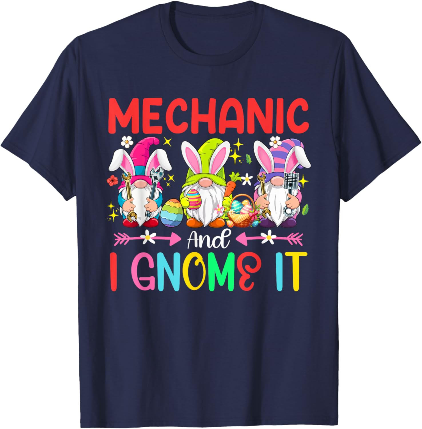 Funny Mechanic and Gnomes Easter Job Team T-Shirt for Gnome Lovers - 12