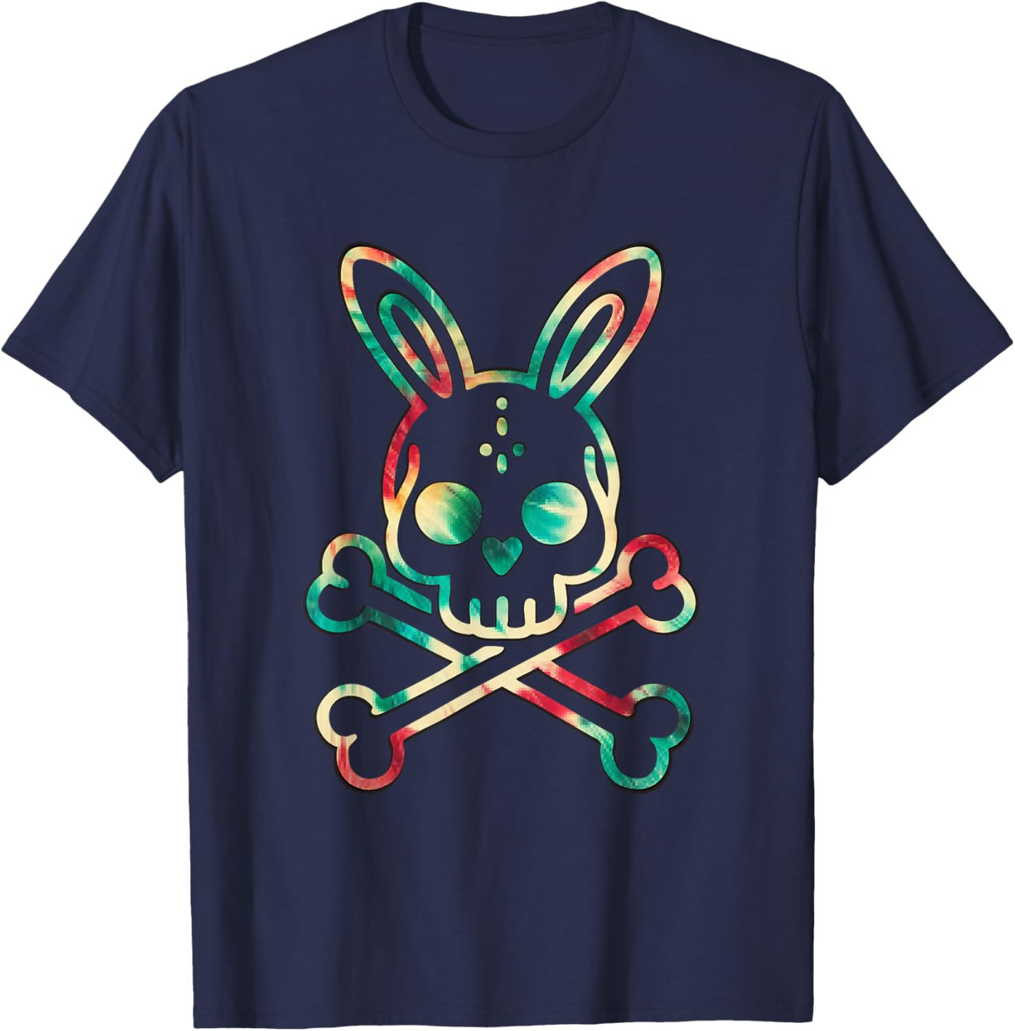 Tie Dye Bunny Skull Rabbit Skeleton Men’s T-Shirt for Unique Style - 7