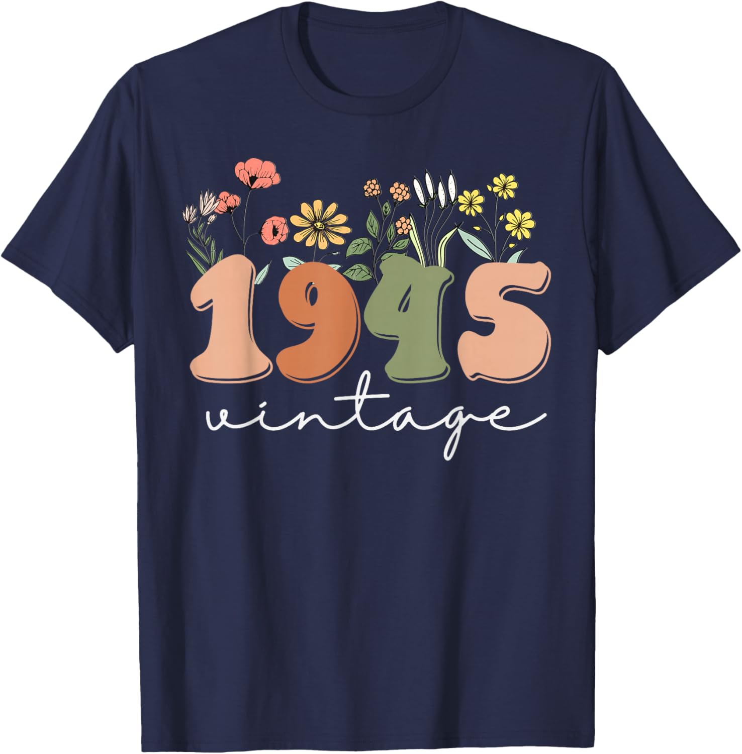 Vintage 1945 80th Birthday Wildflower Tee for Women - Unique Gift Idea - 17