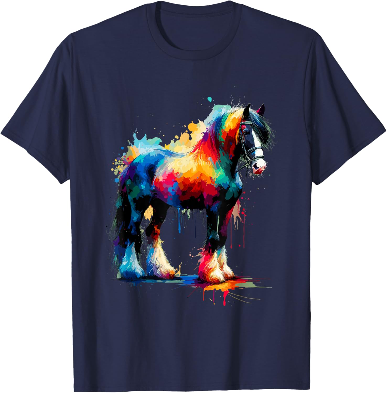 Splash Art Gypsy Vanner Horse T-Shirt for Equestrian Lovers - 28