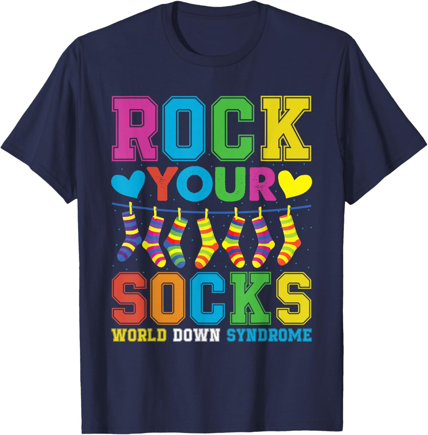 Rock Your Socks Down Syndrome Awareness T-Shirt for Kids 2025 - 1