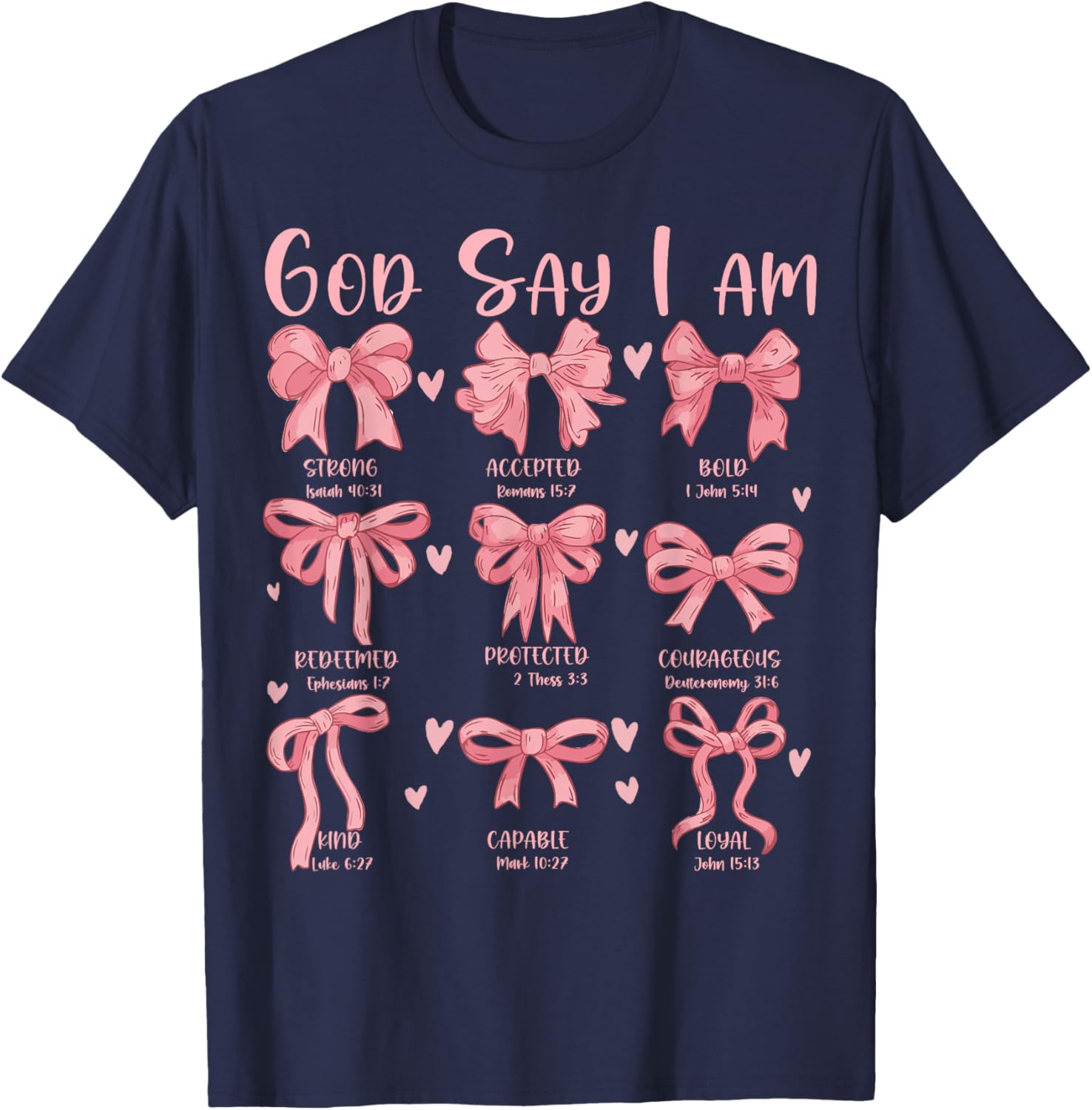Cute Coquette Bow Christian Girls T-Shirt with Jesus for Church Wear - 14
