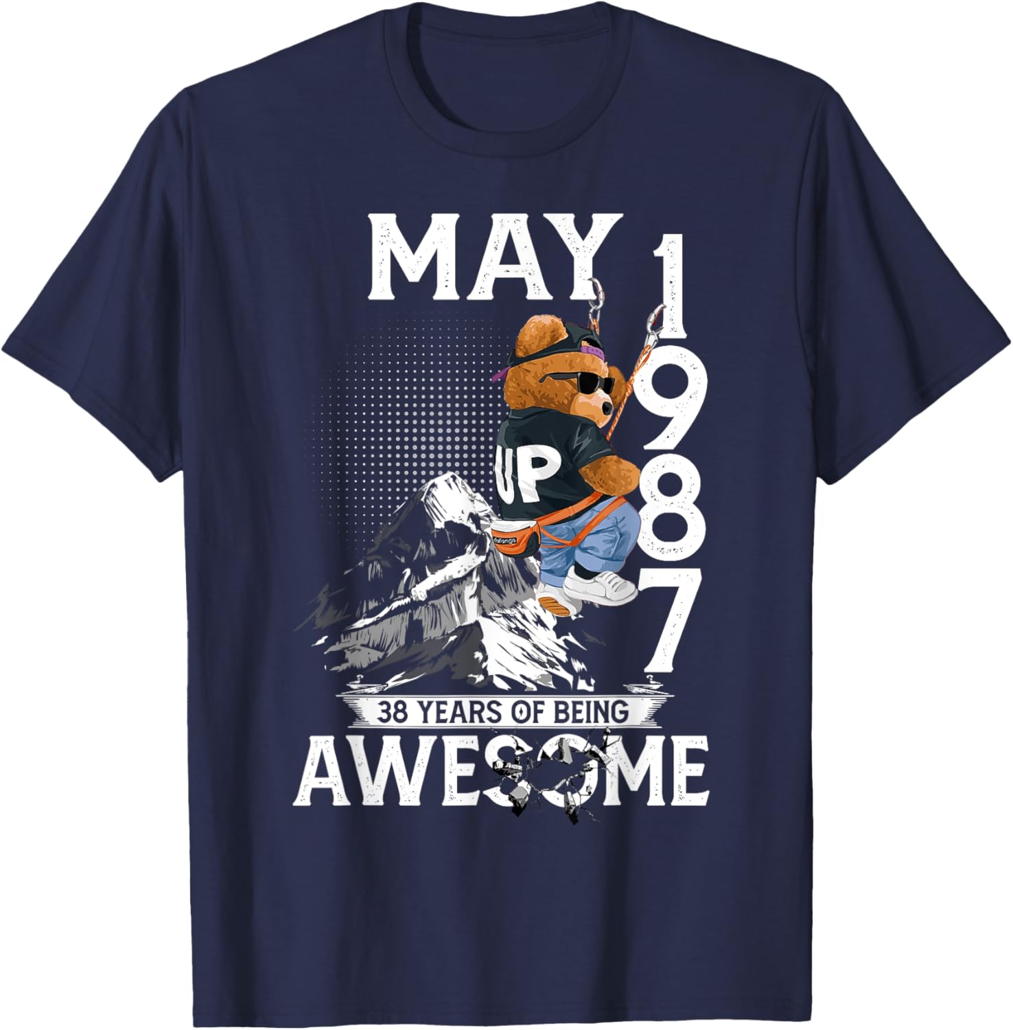 38th Birthday Bear Legends May 1987 T-Shirt for Men Casual Wear - 1