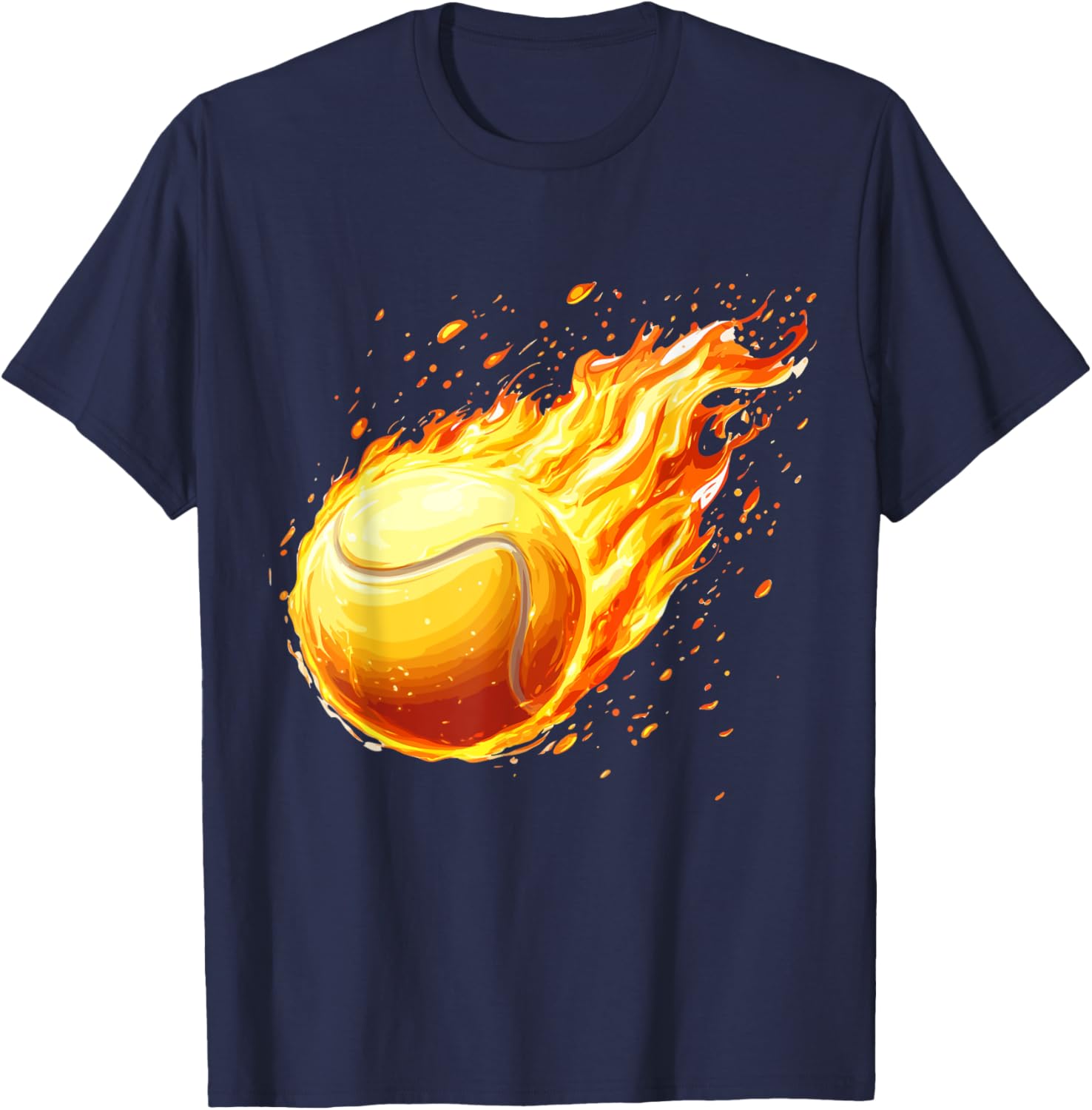Burning Tennis Ball Fire Tee for Passionate Tennis Players - 12