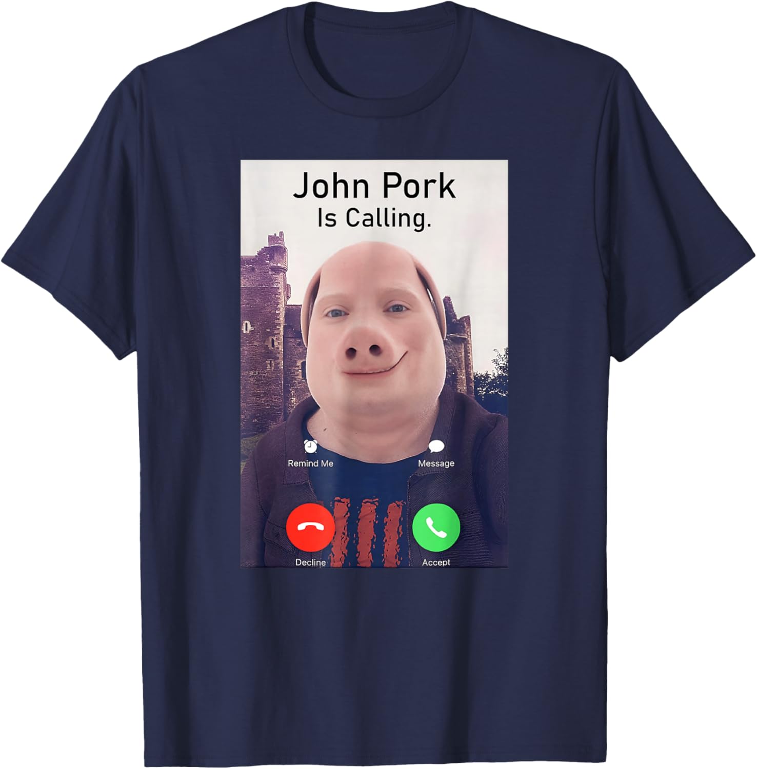 John Pork Is Calling Funny Sarcastic Answer Phone Humor T-Shirt - 9