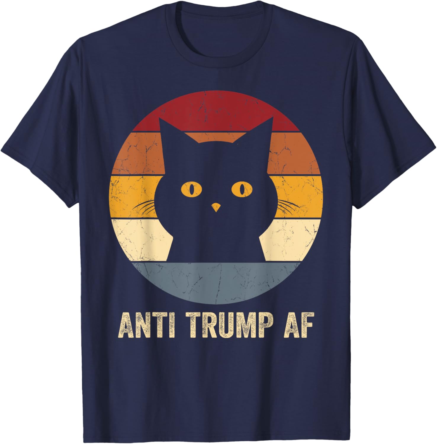 Funny Retro Anti Trump Cat T-Shirt for Cat Lovers and Activists - 3