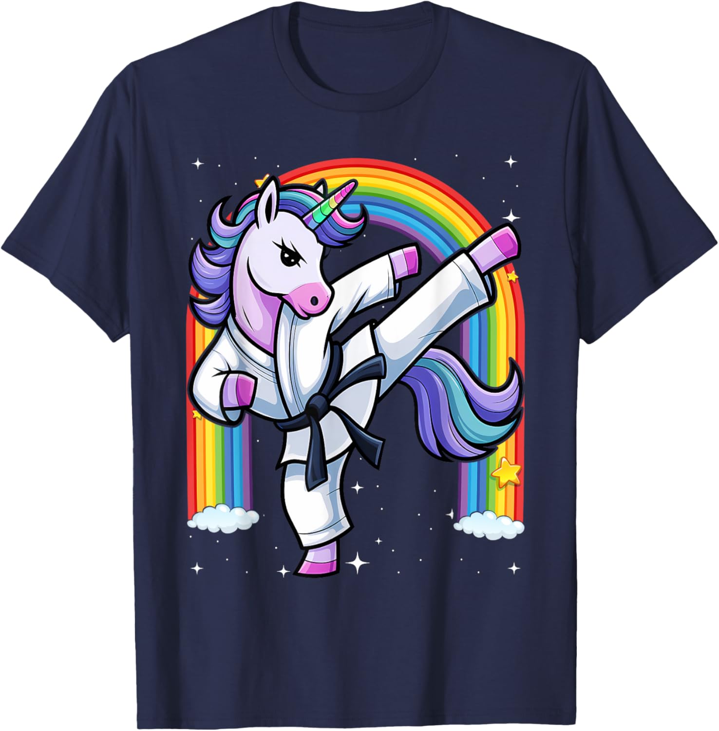 Funny Unicorn Karate Girl Taekwondo T-Shirt for Martial Arts Fans - 7
