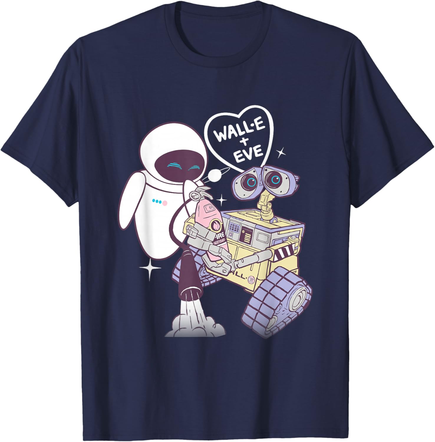 Disney Wall-E and EVE Valentine's Day Love Heart T-Shirt for Couples - 2