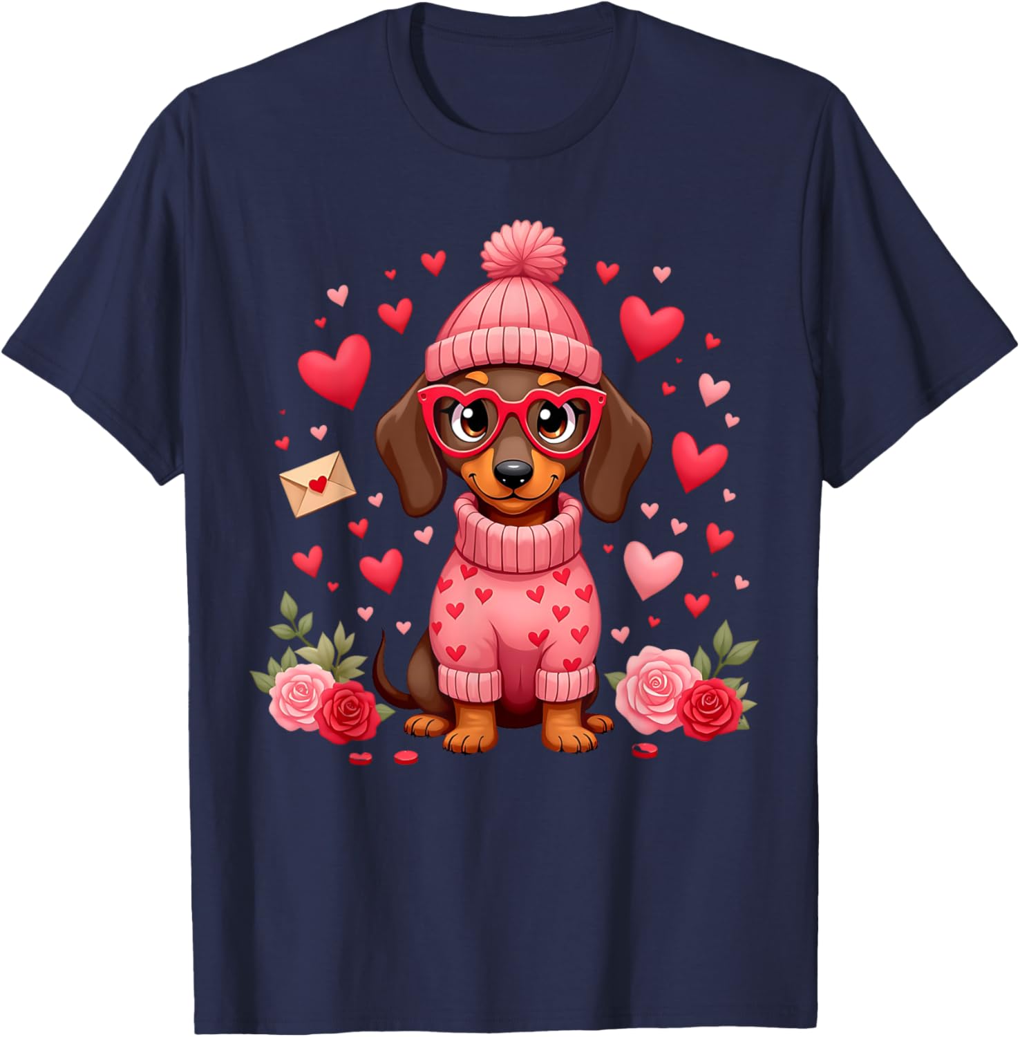 Valentine's Day Dachshund Mom T-Shirt Cute Weiner Dog Love Gift - 8