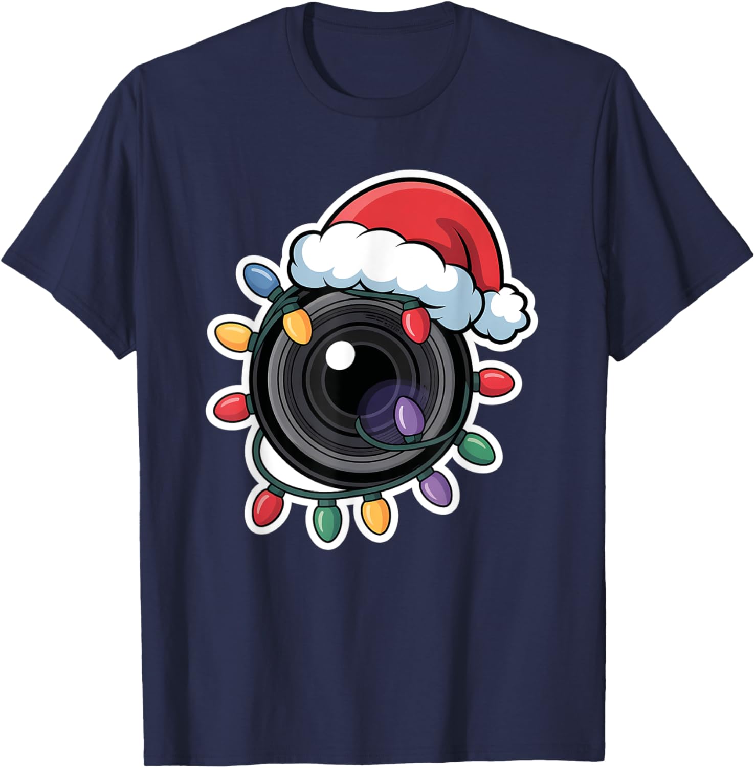 Festive Christmas Camera Lens T-Shirt for Holiday Cheer and Fun! - 3