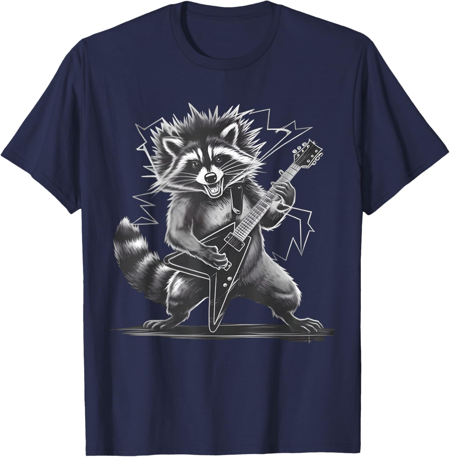 Funny Raccoon Rock and Roll T-Shirt for Men, Women, and Kids - 10