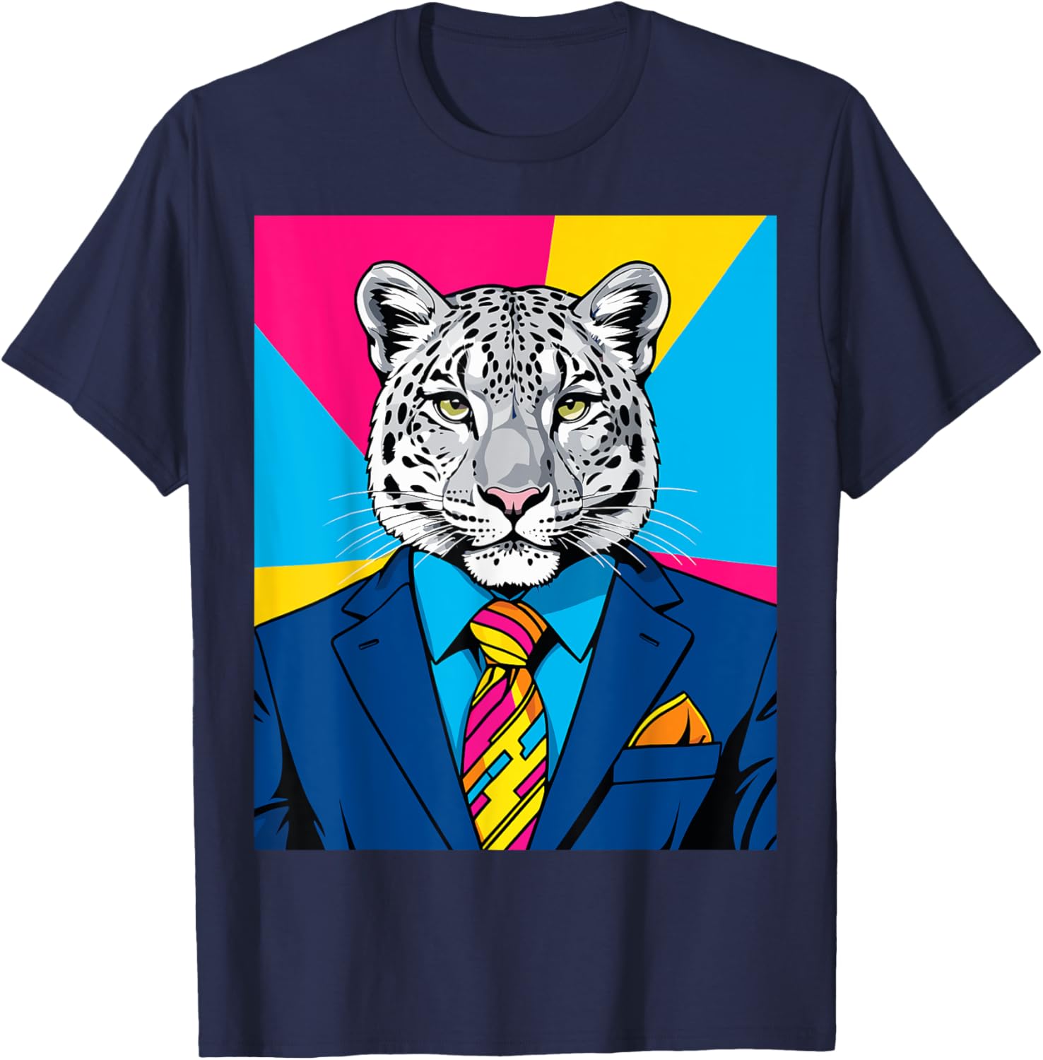 Pop Art Snow Leopard Business Suit T-Shirt Trendy Unique Fashion Wear - 12