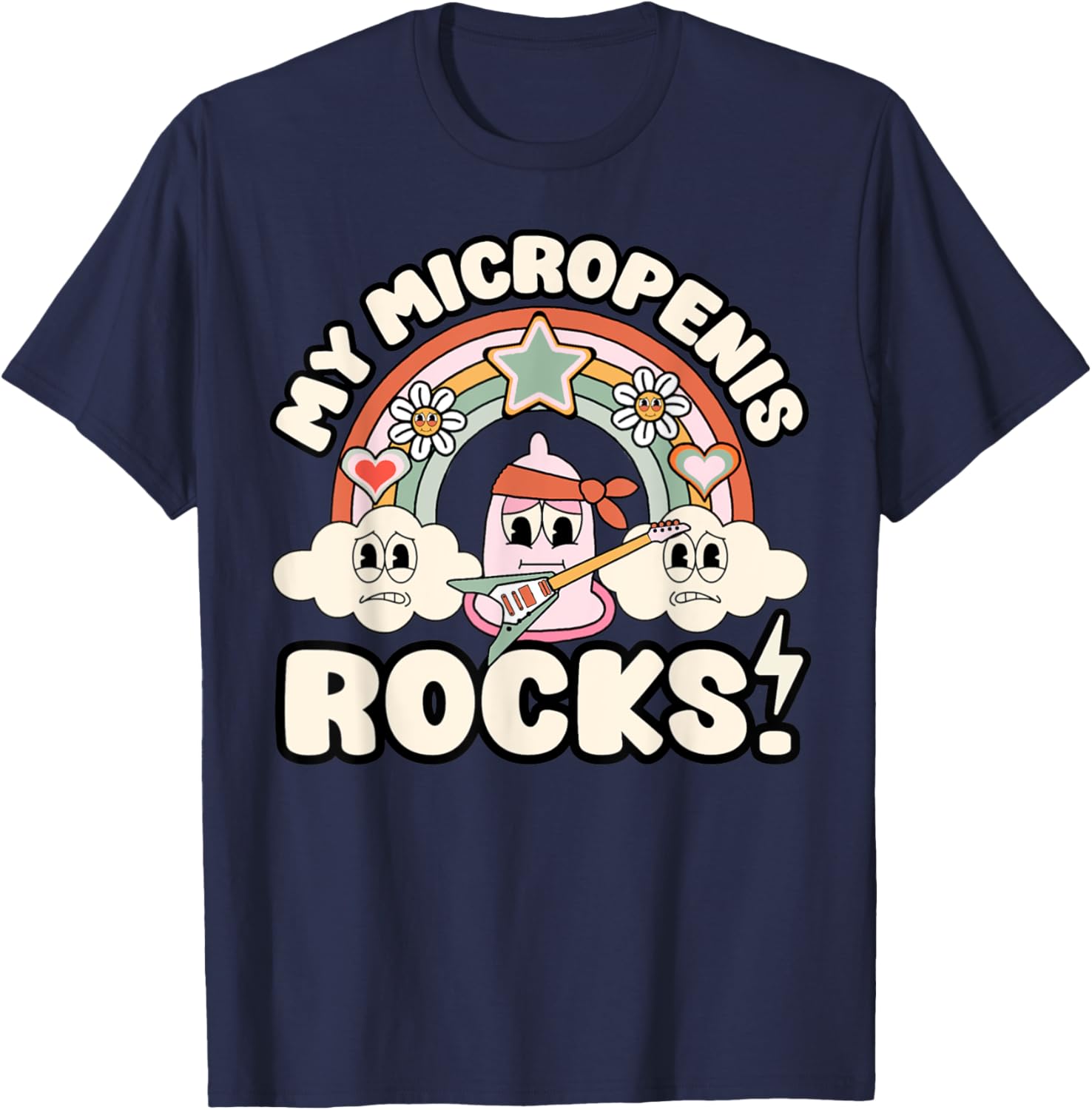 Funny Retro Micropenis Rocks T-Shirt for Adult Humor Lovers - 4