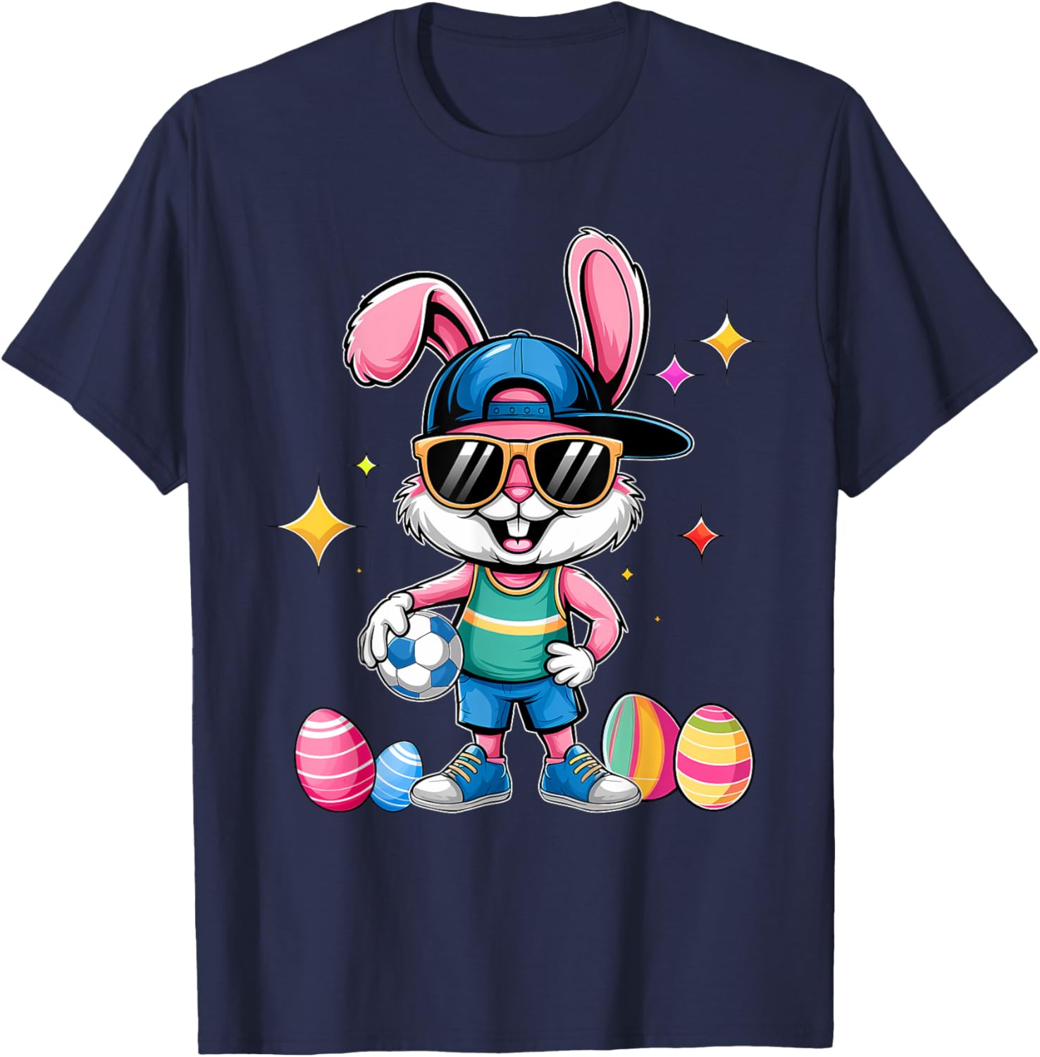 Happy Easter Bunny Soccer Kids T-Shirt for Boys Fun Sports Wear - 11