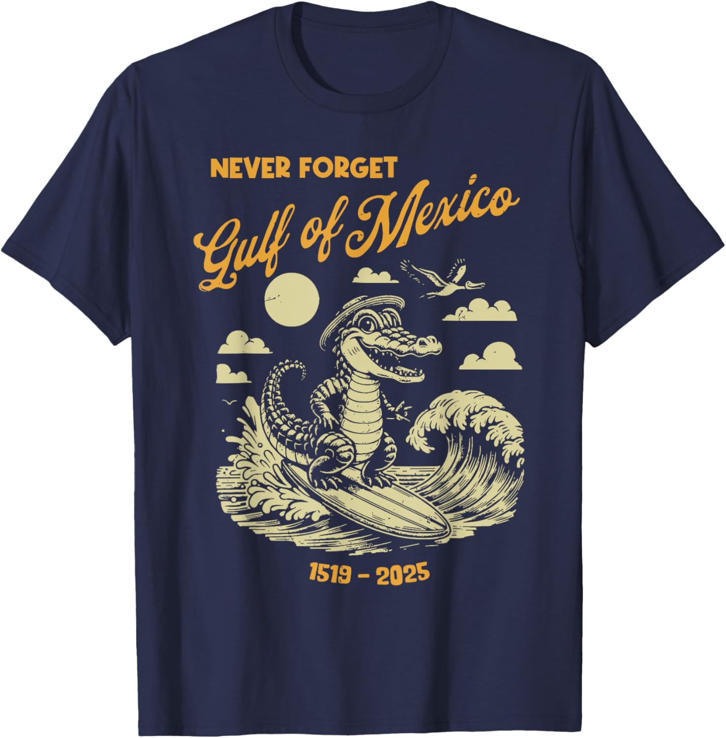 Gulf of Mexico Crocodile T-Shirt for USA Lovers - Fun Casual Wear - 3