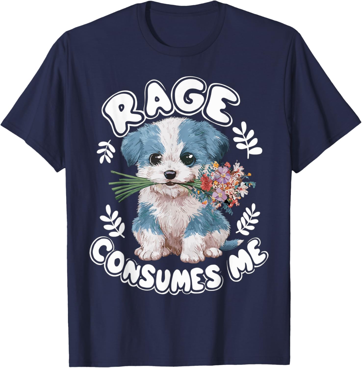 Cute Puppy Rage Cat Meme T-Shirt for Men and Women - Funny Gift Idea - 23
