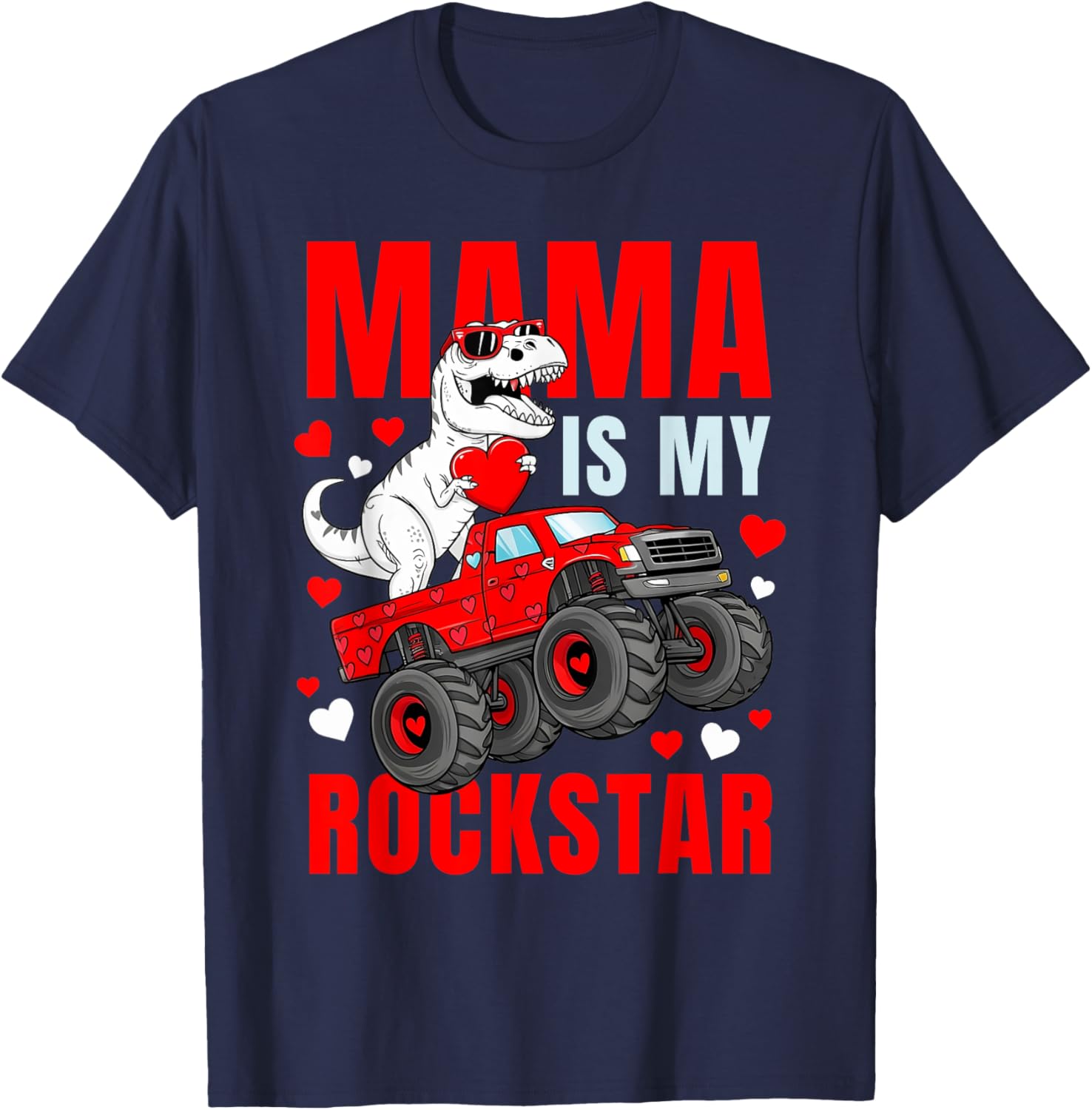 Mama Is My Rockstar Dinosaur T-Shirt Cute Love Mom Apparel - 9