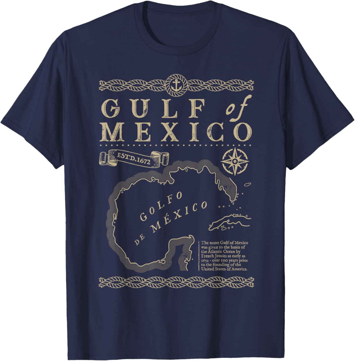 Gulf of Mexico Est 1550 Retro Vintage Beach T-Shirt for Relaxed Style - 27