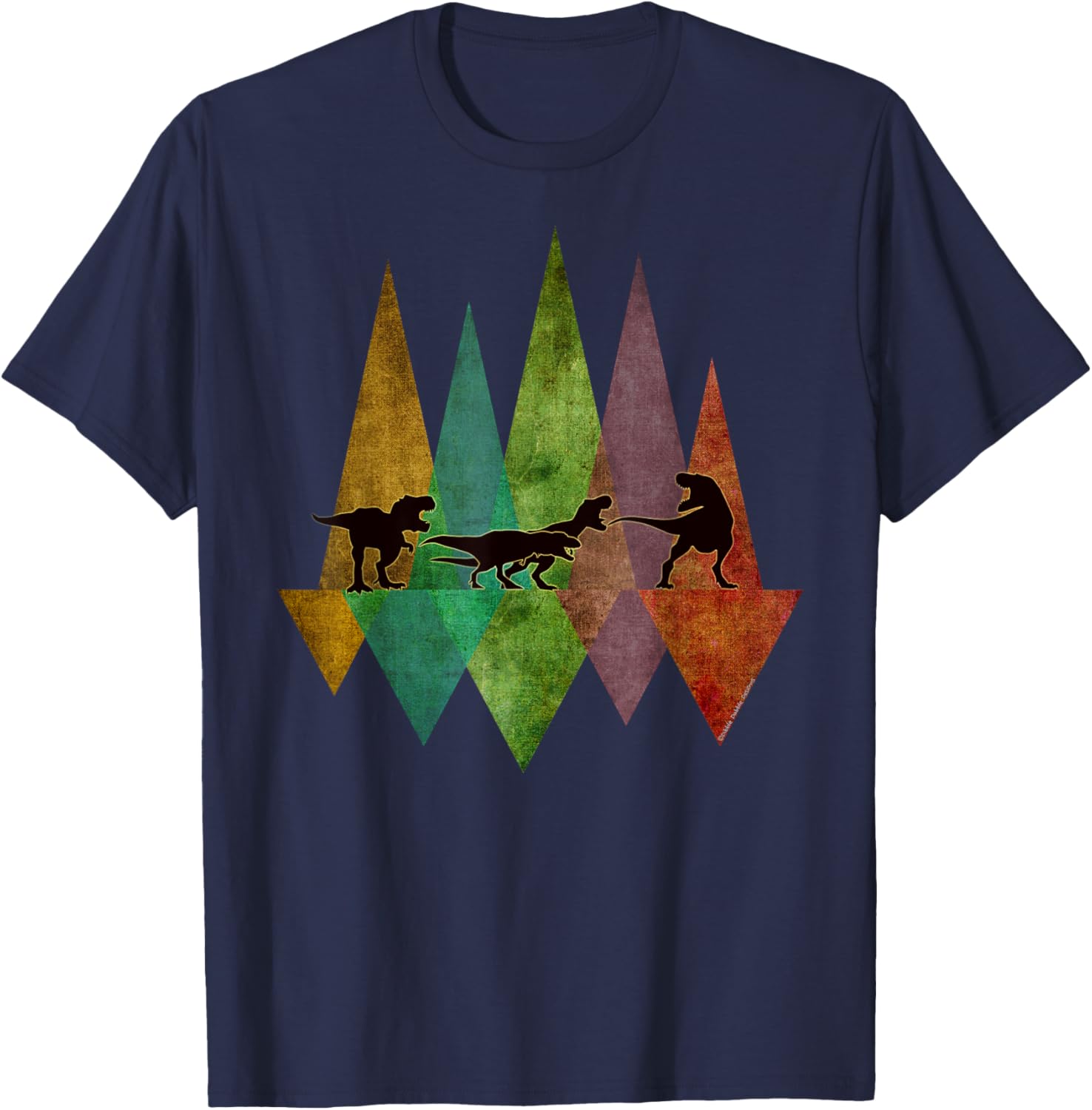 Cute T-Rex Dinosaur March Geometric Scene T-Shirt for Kids - 6