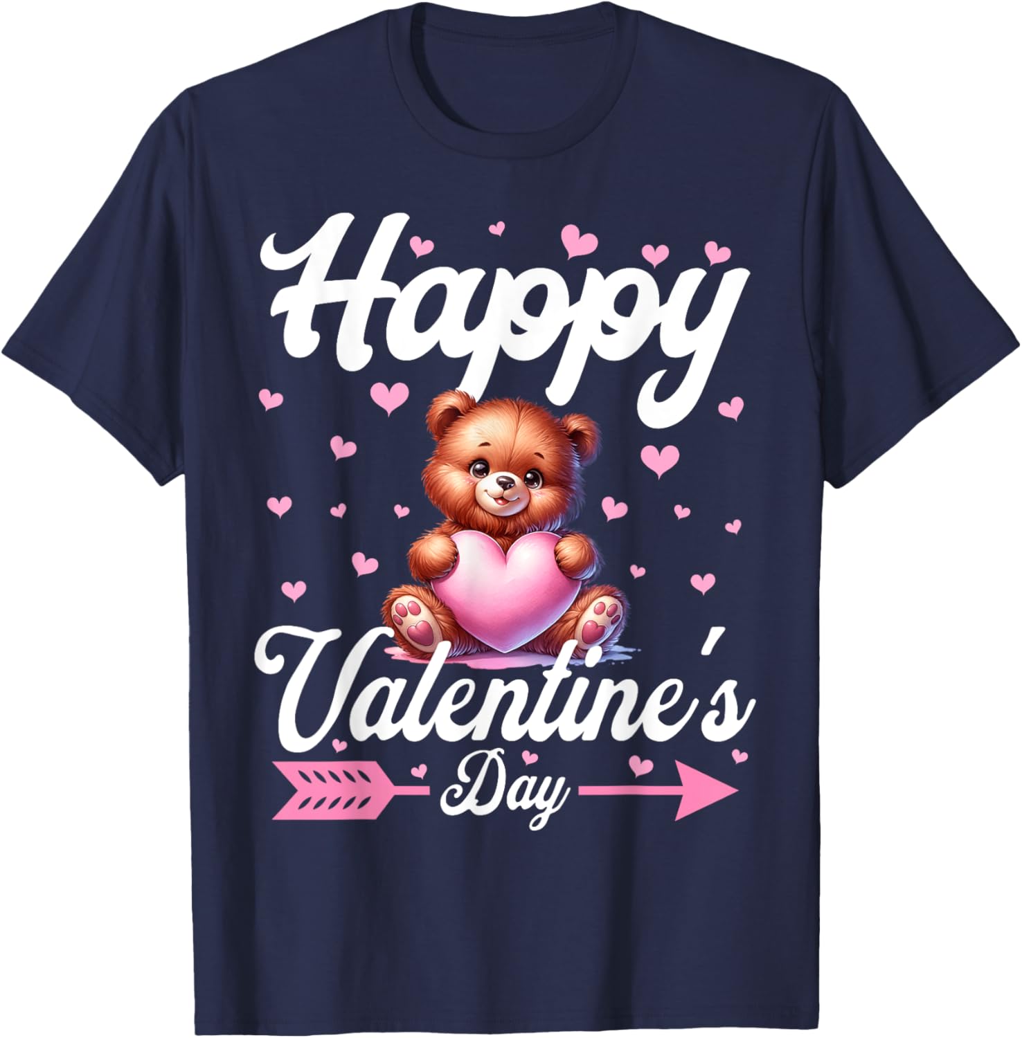 Cute Teddy Bear Holding Heart Happy Valentine's Day T-Shirt for Kids - 4