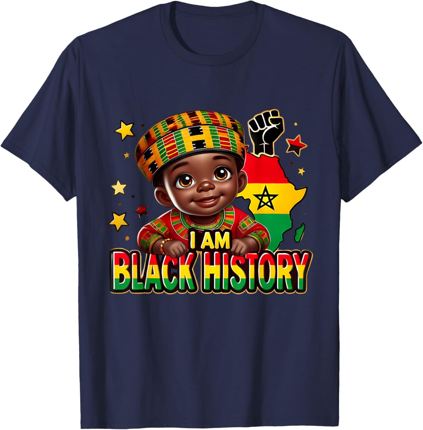 Cute Afro Peekaboo Boy T-Shirt Perfect for Black History Month Celebration - 14