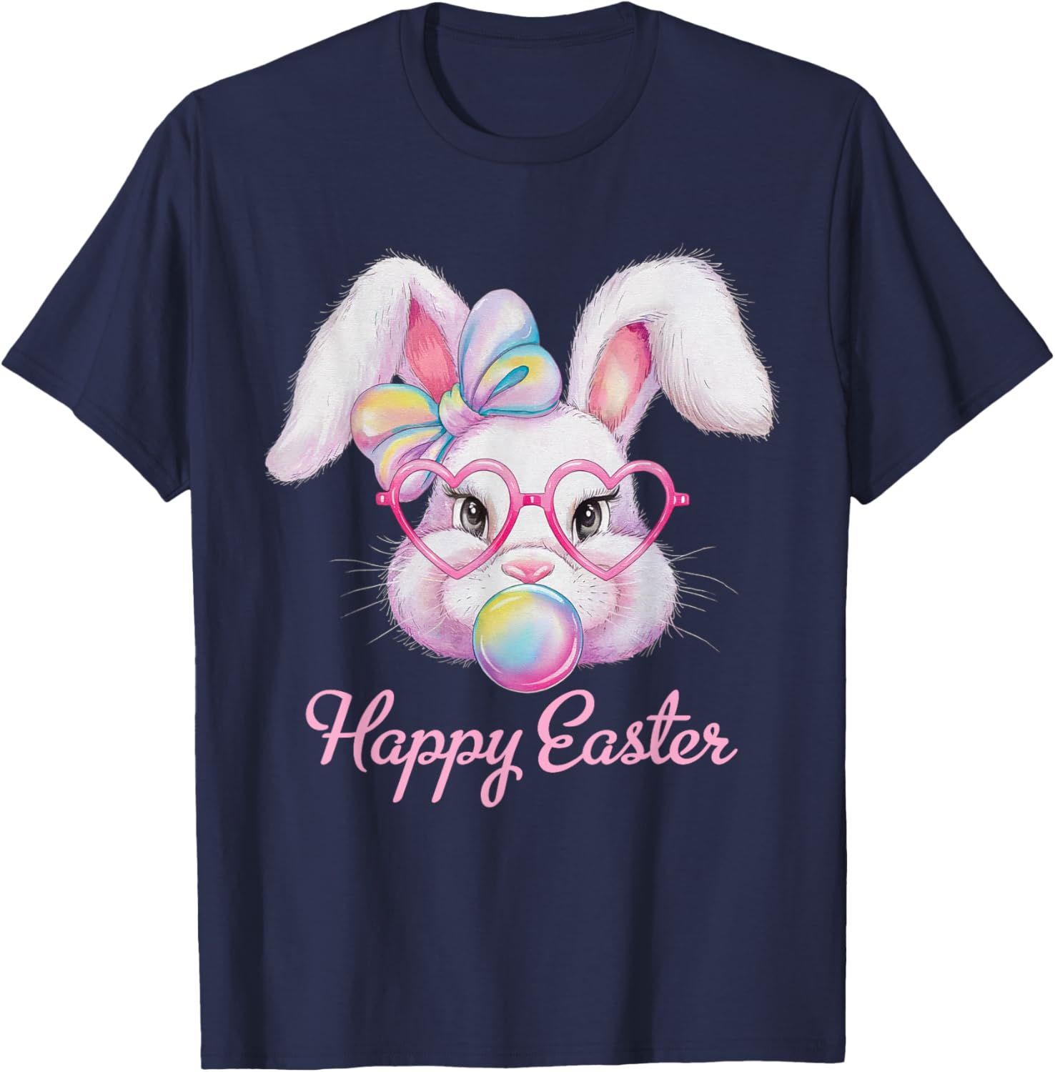 Happy Easter Cute Bunny Rabbit Face Tie Dye T-Shirt for Girls - 9