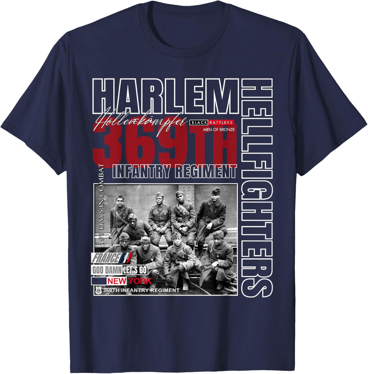 Harlem Hellfighters Tribute T-Shirt for Adults & Kids - Black Classic Fit - 9