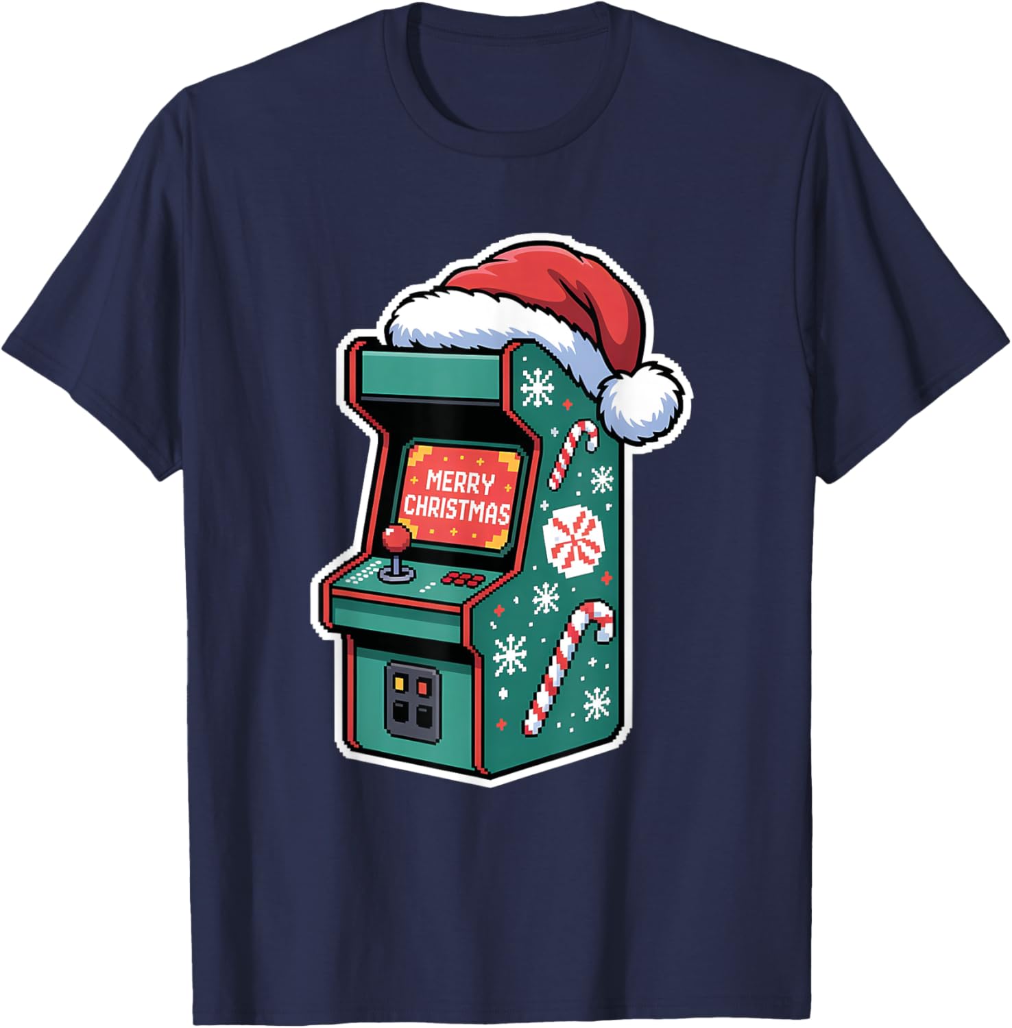 Festive Christmas Arcade Machine T-Shirt for Holiday Cheer - 5
