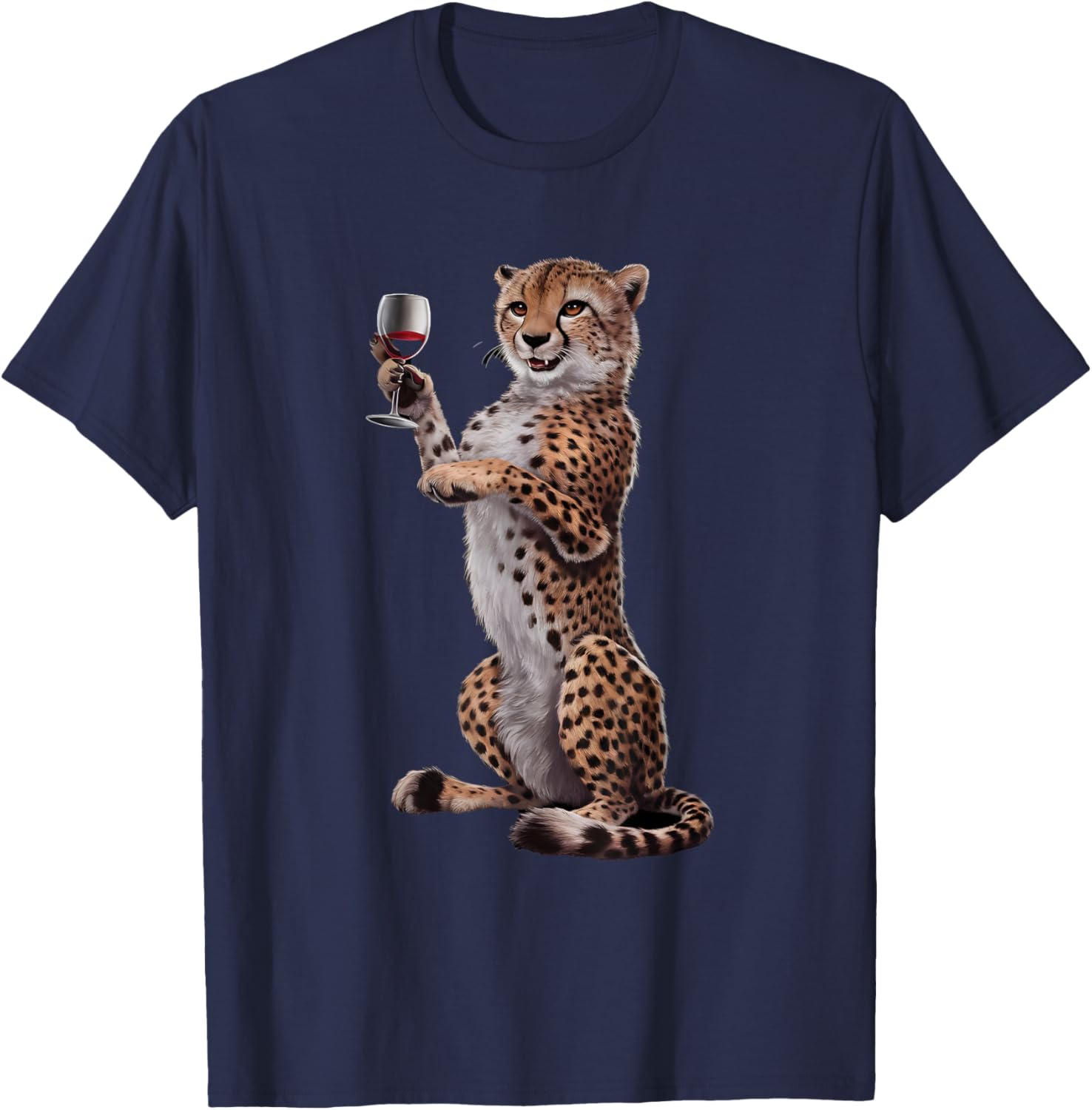Cheetah Drinking Wine T-Shirt Fun Animal Lover Apparel for All Occasions - 9