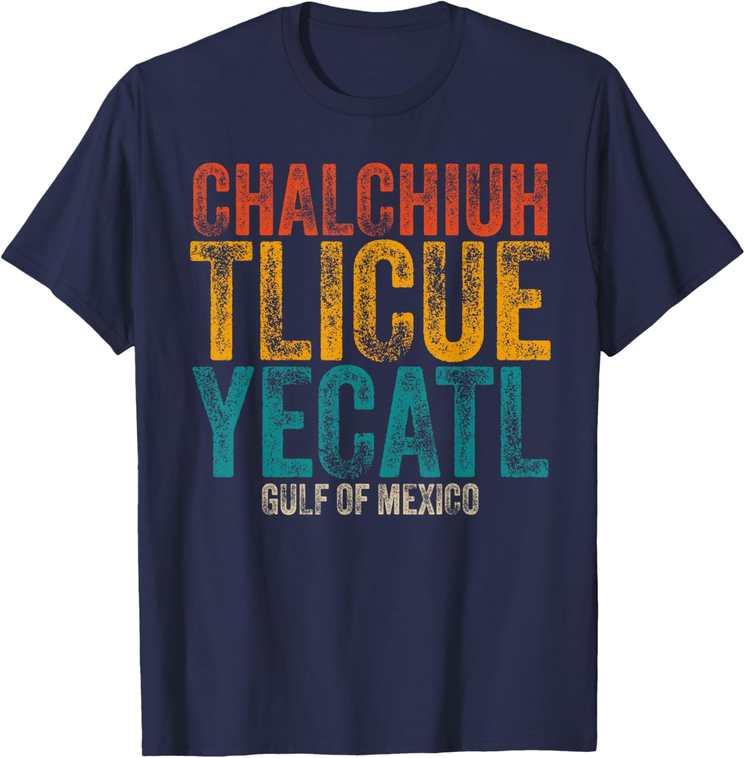 Chalchiuhtlicueyecatl Aztec T-Shirt Celebrating Gulf of Mexico Heritage - 3