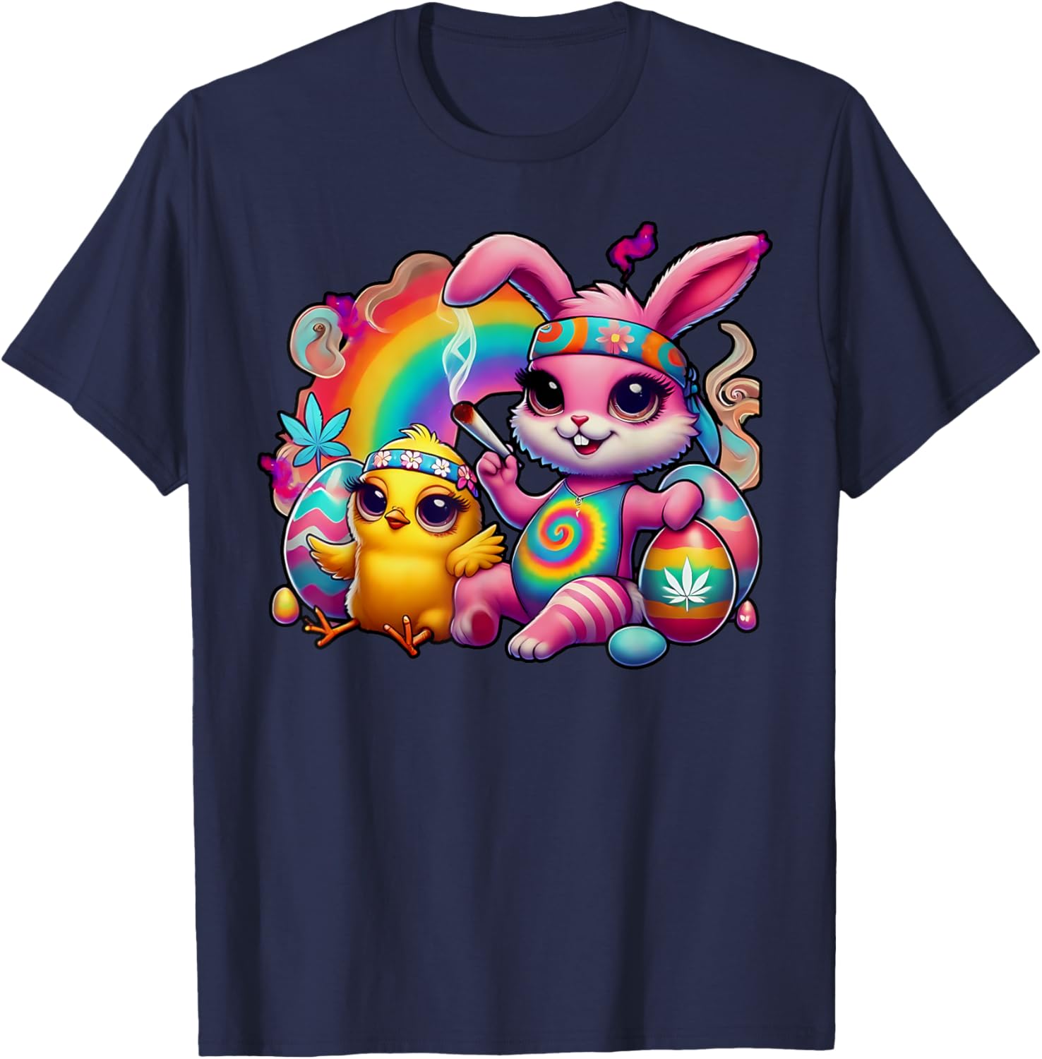 Stoned Easter Bunny Chick T-Shirt for Cannabis Lovers and Fun Celebrations - 18