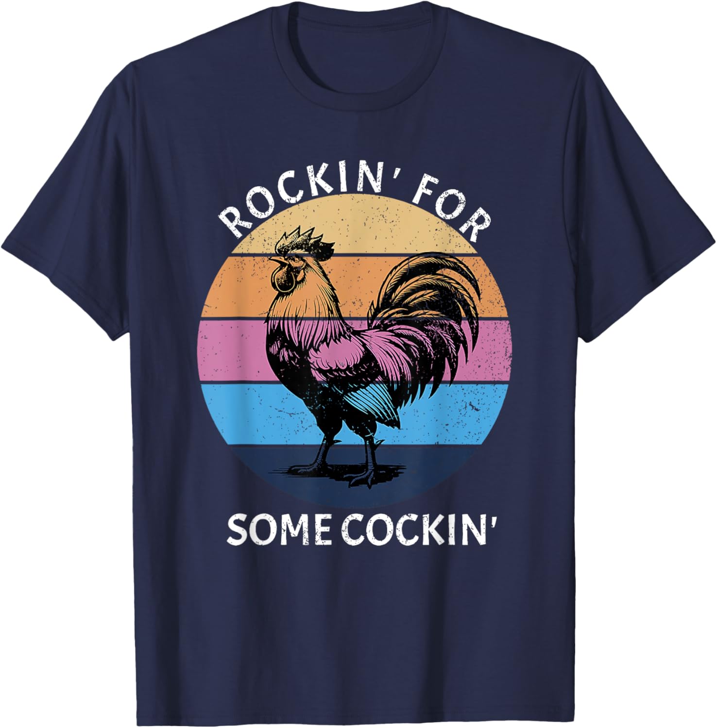 Funny Rockin Chicken T-Shirt for Lively & Fun-Casual Outfits - 6