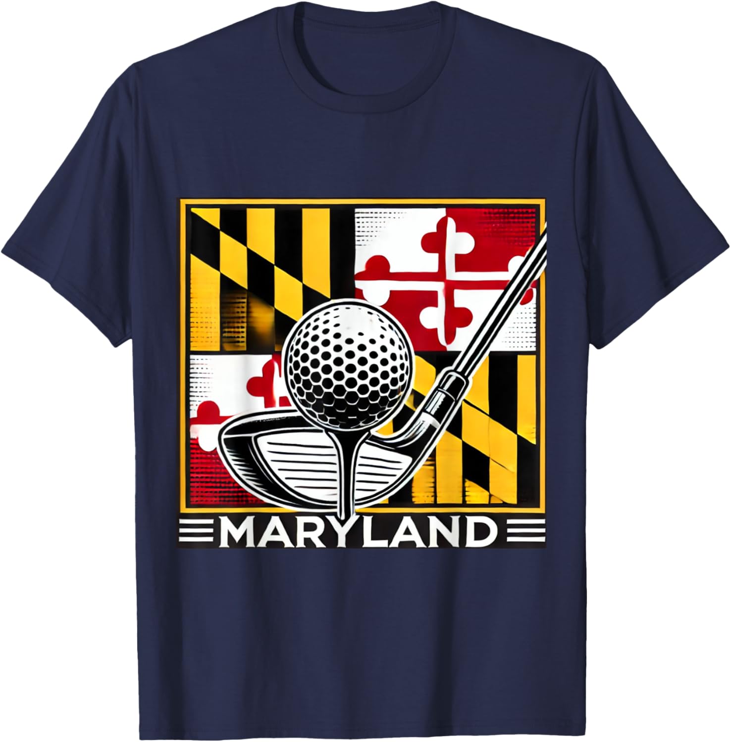 Maryland Golf Design Tee with State Flag and Club Artwork for Golf Lovers - 4