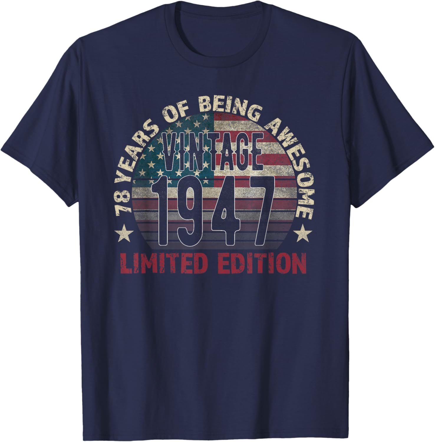 Vintage 78th Birthday T-Shirt for Men Born in 1947 Turning 78 Years Old - 4