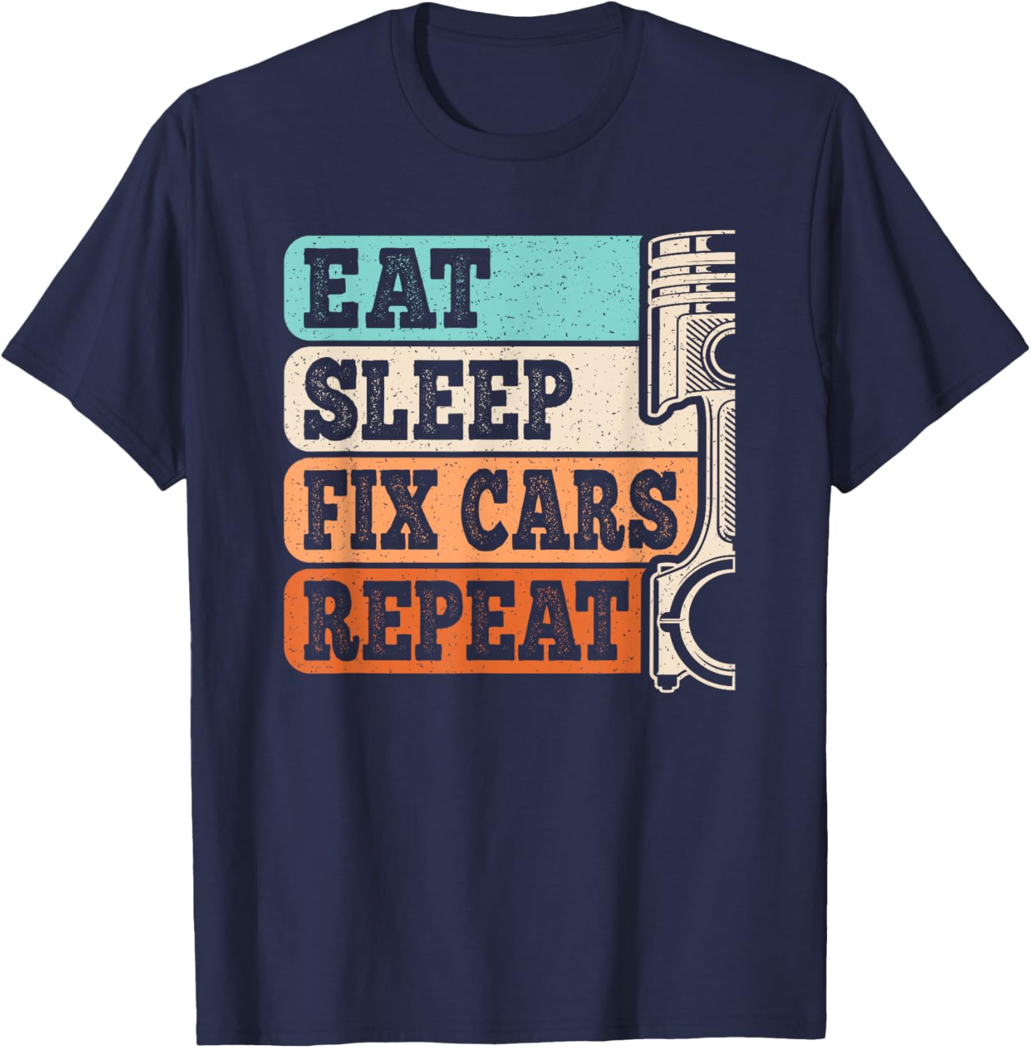 Retro Eat Sleep Fix Cars Repeat T-Shirt for Auto Mechanics Men - 2