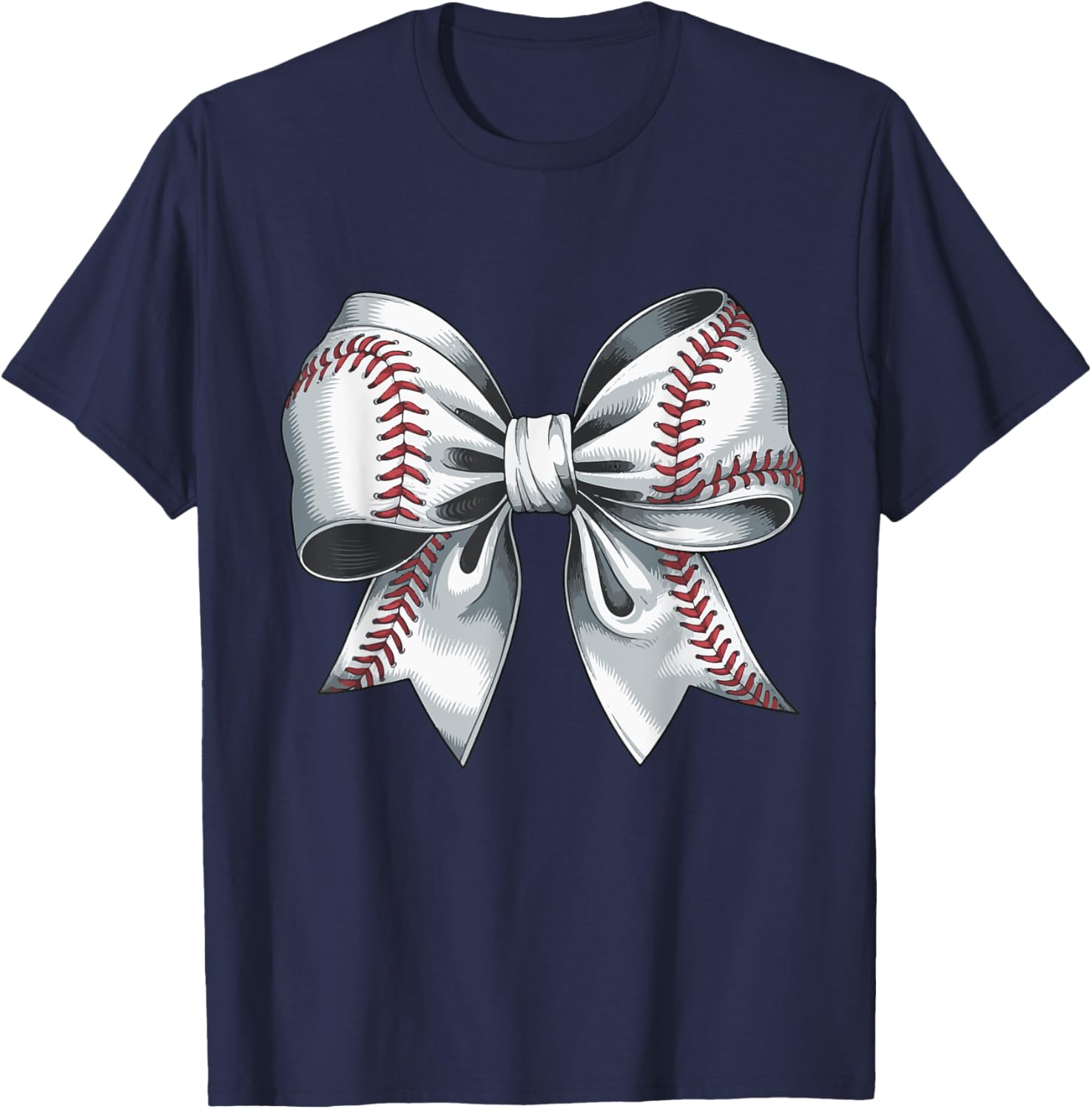 Cute Baseball Bow T-Shirt for Moms - Perfect Gift for Baseball Moms - 5