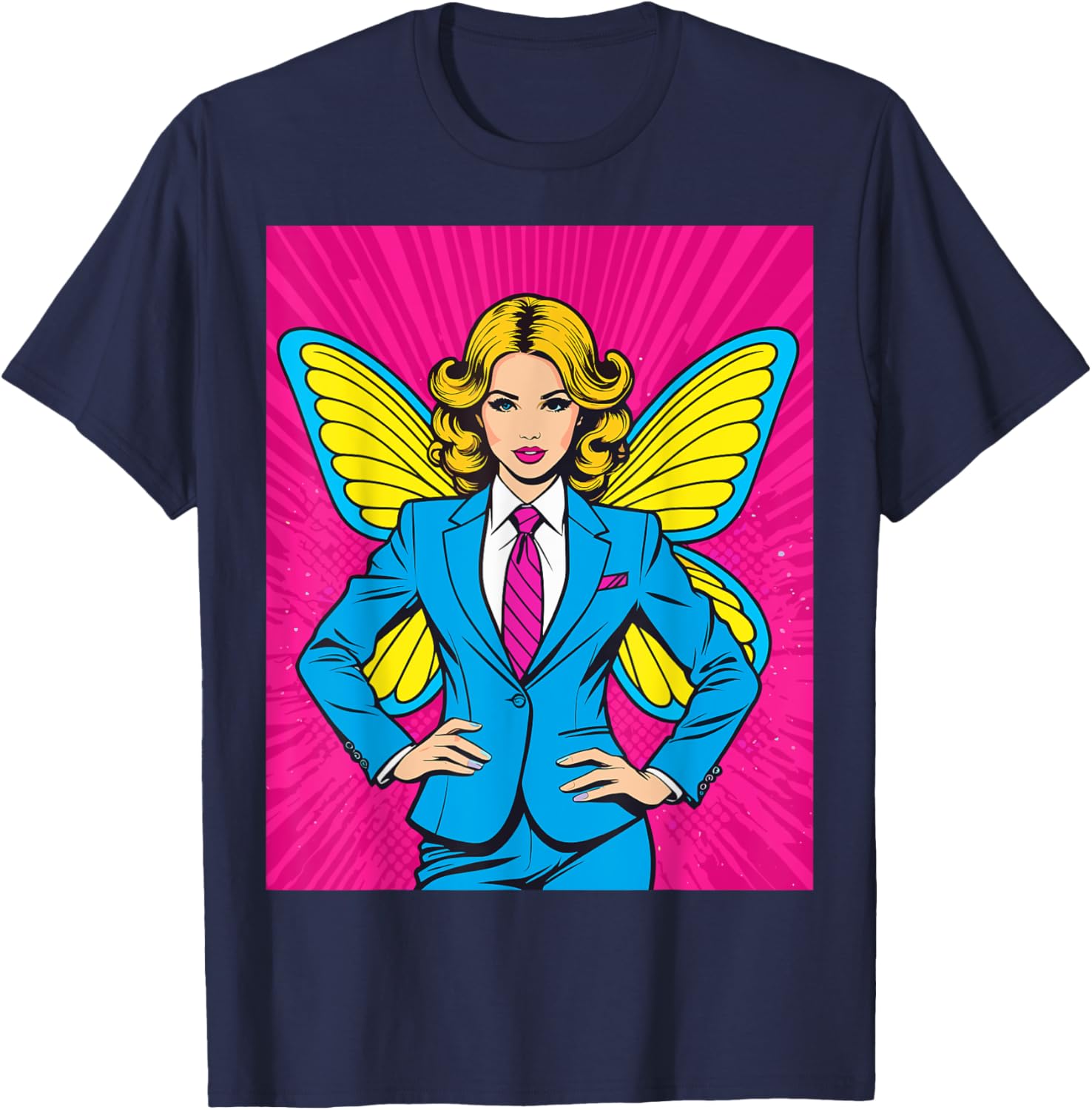 Pop Art Fairy in Business Suit T-Shirt for Stylish Casual Wear - 20