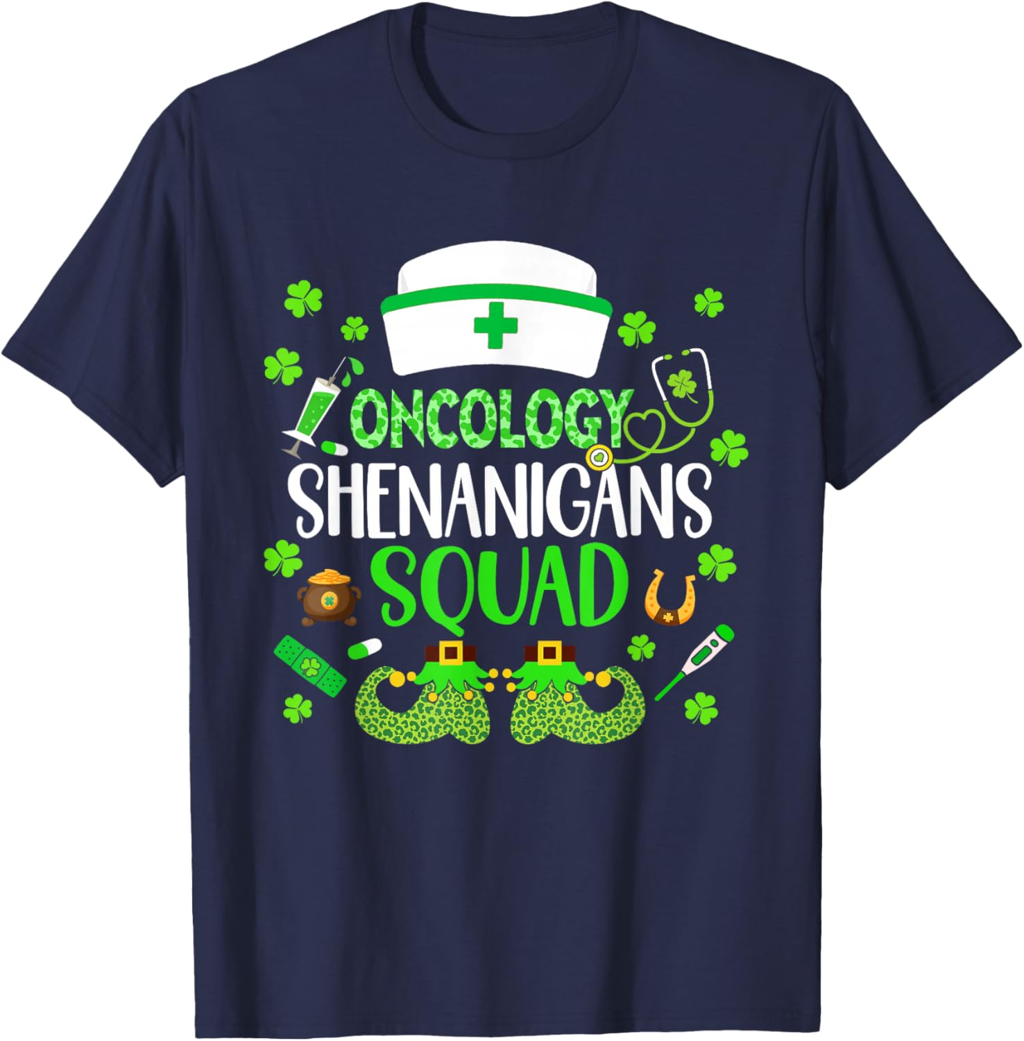 Oncology Nurse St Patricks Day Scrub T-Shirt Fun Crew Design - 4