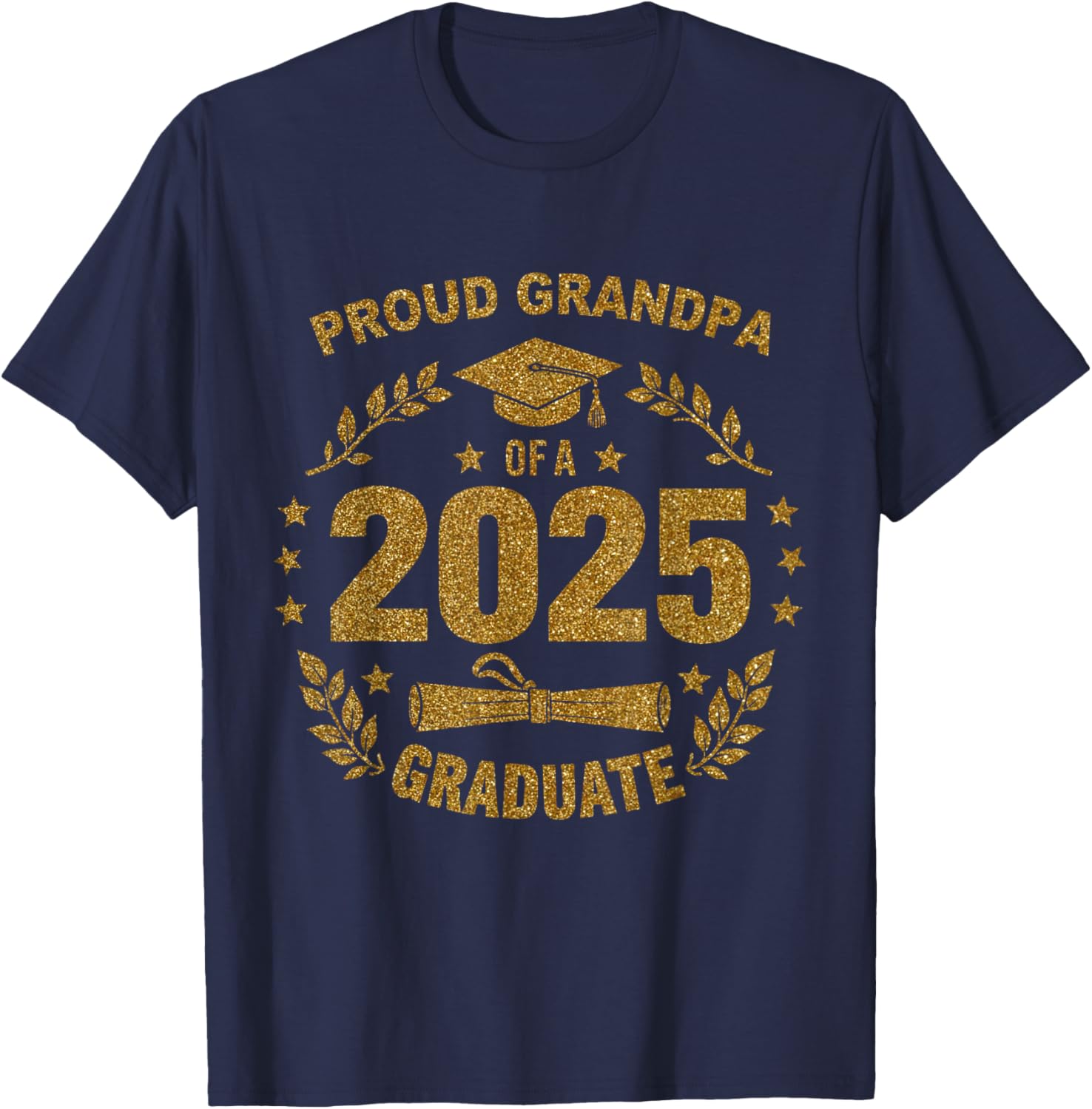 Proud Grandpa 2025 Class of 25 Graduate T-Shirt for Seniors - 14