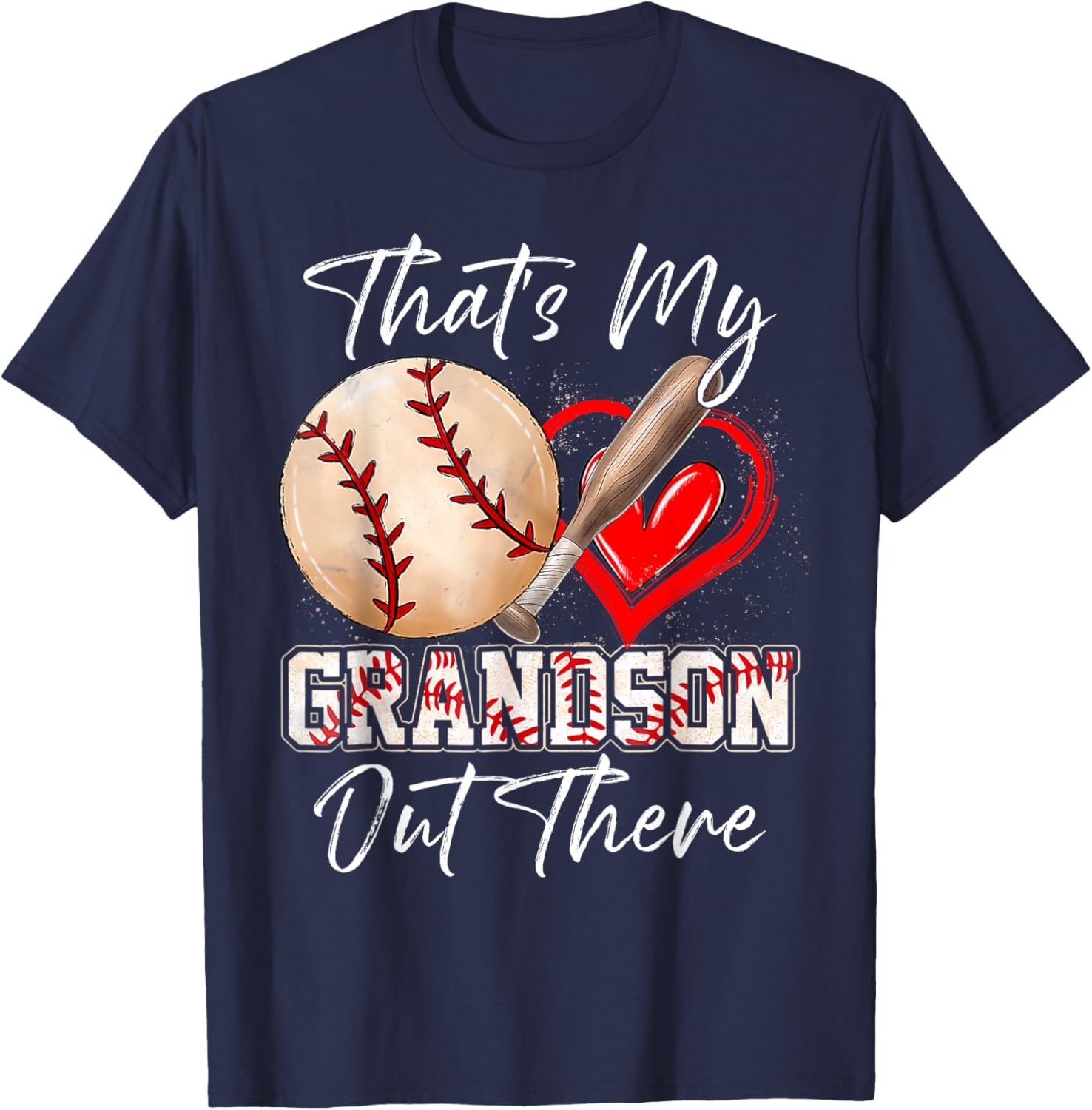 Funny That's My Grandson Out There Baseball T-Shirt for Grandparents - 20