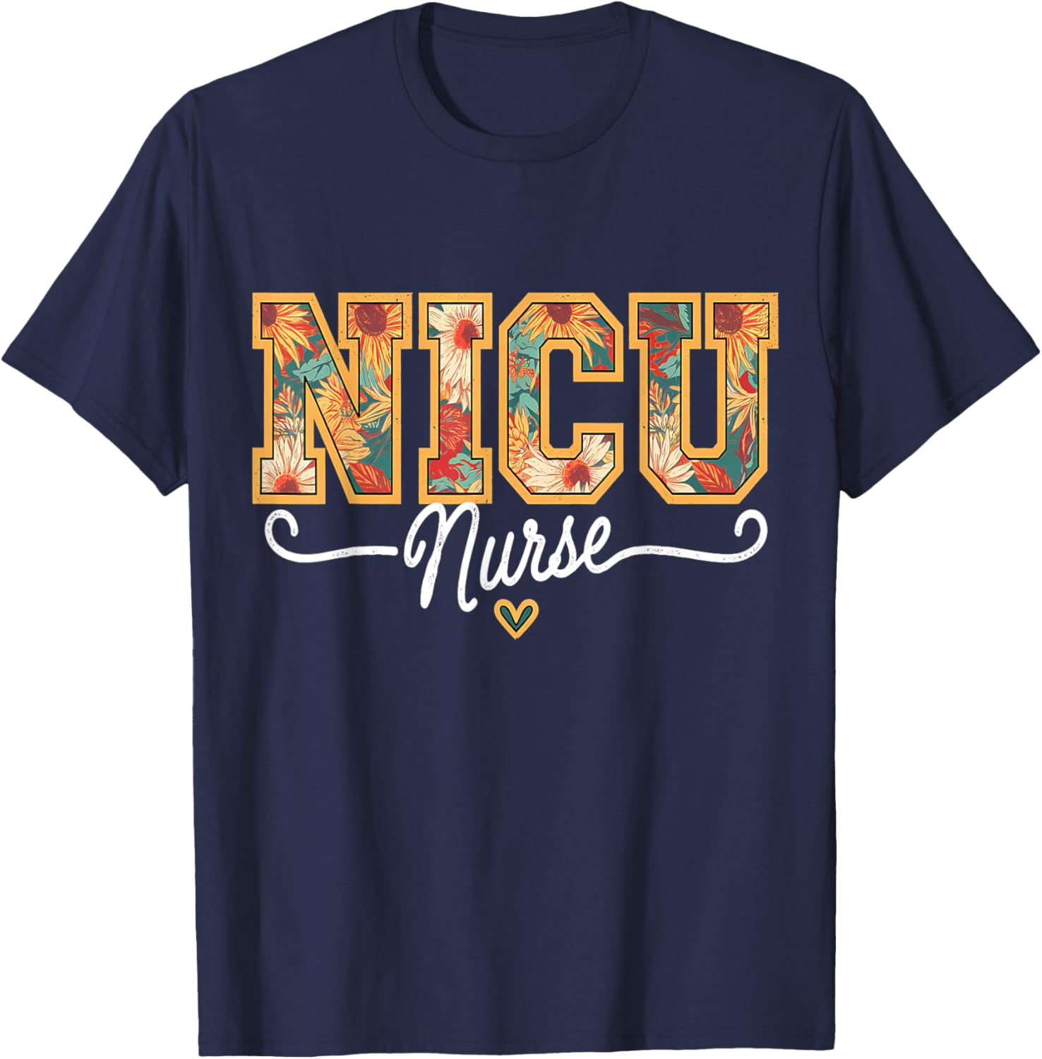 Floral NICU Nurse T-Shirt for Neonatal ICU RN Staff Appreciation Gifts - 2