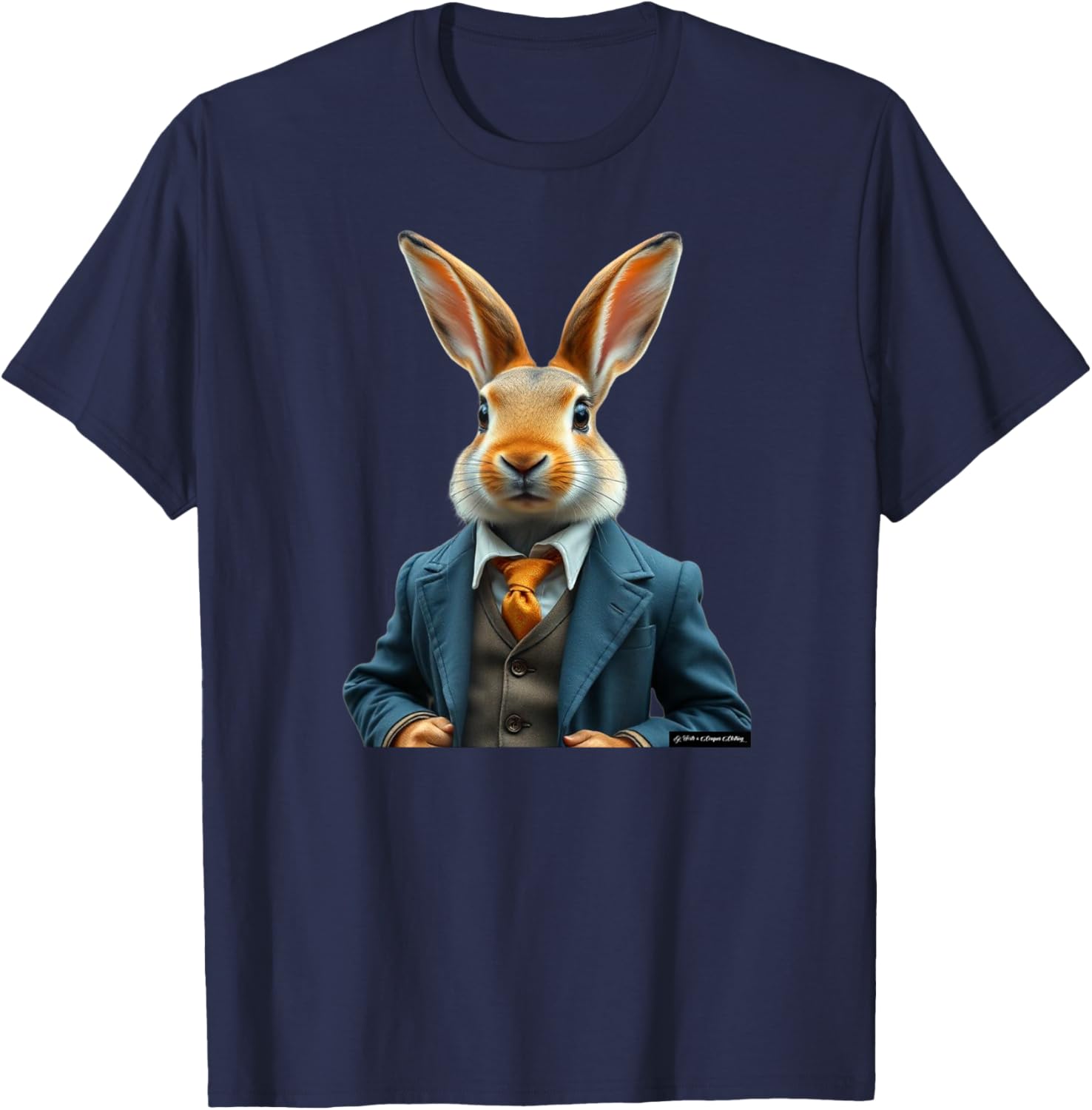 Vintage Easter Bunny T-Shirt with Rabbit in a Suit for Wild Hunters - 19