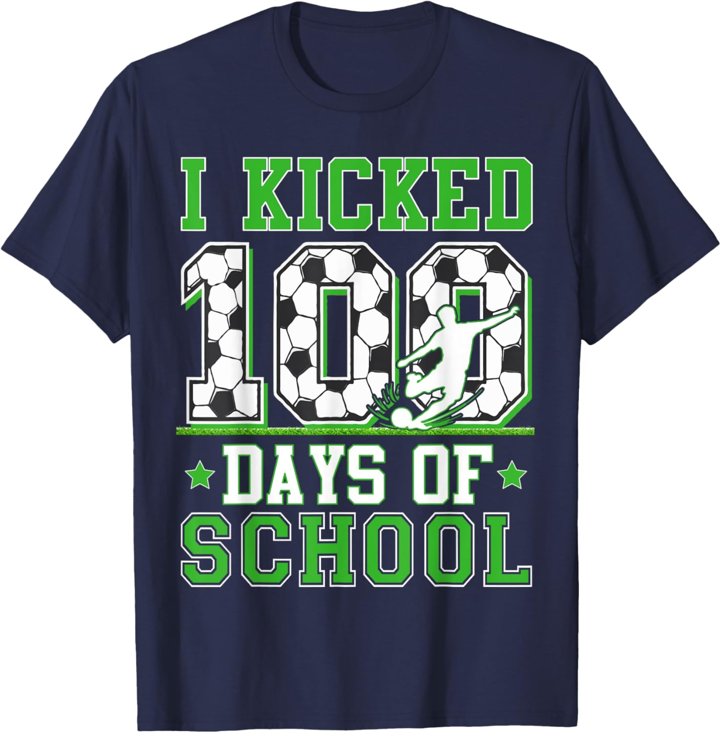 100 Days of School Soccer T-Shirt for Kids - Fun Boys' Apparel - 9