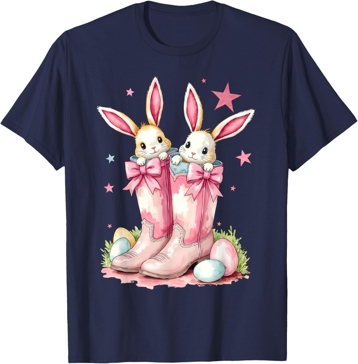 Howdy Easter Western Bunny Cowboy Boots T-Shirt for Fun Festivities - 14
