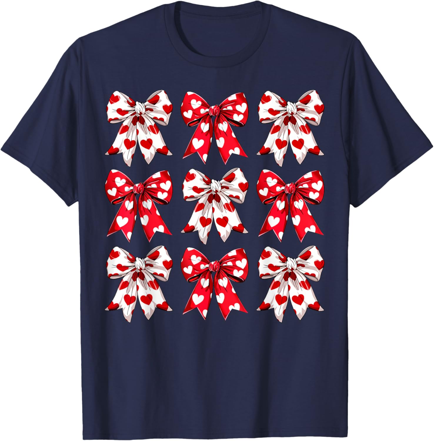 Valentine's Day Heart Bow T-Shirt for Women, Girls, Kids & Toddlers - 8