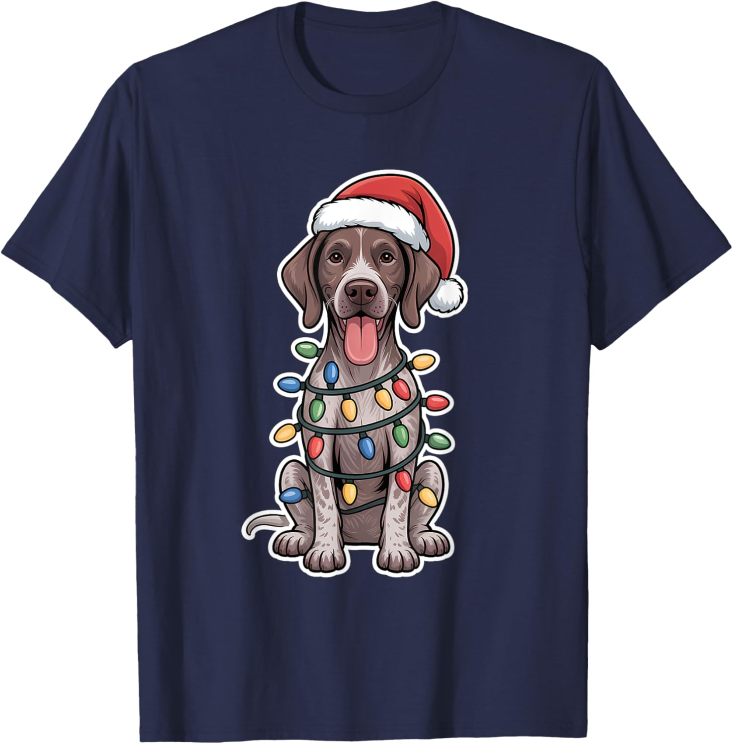 German Shorthaired Pointer Christmas Lights T-Shirt for Dog Lovers - 3