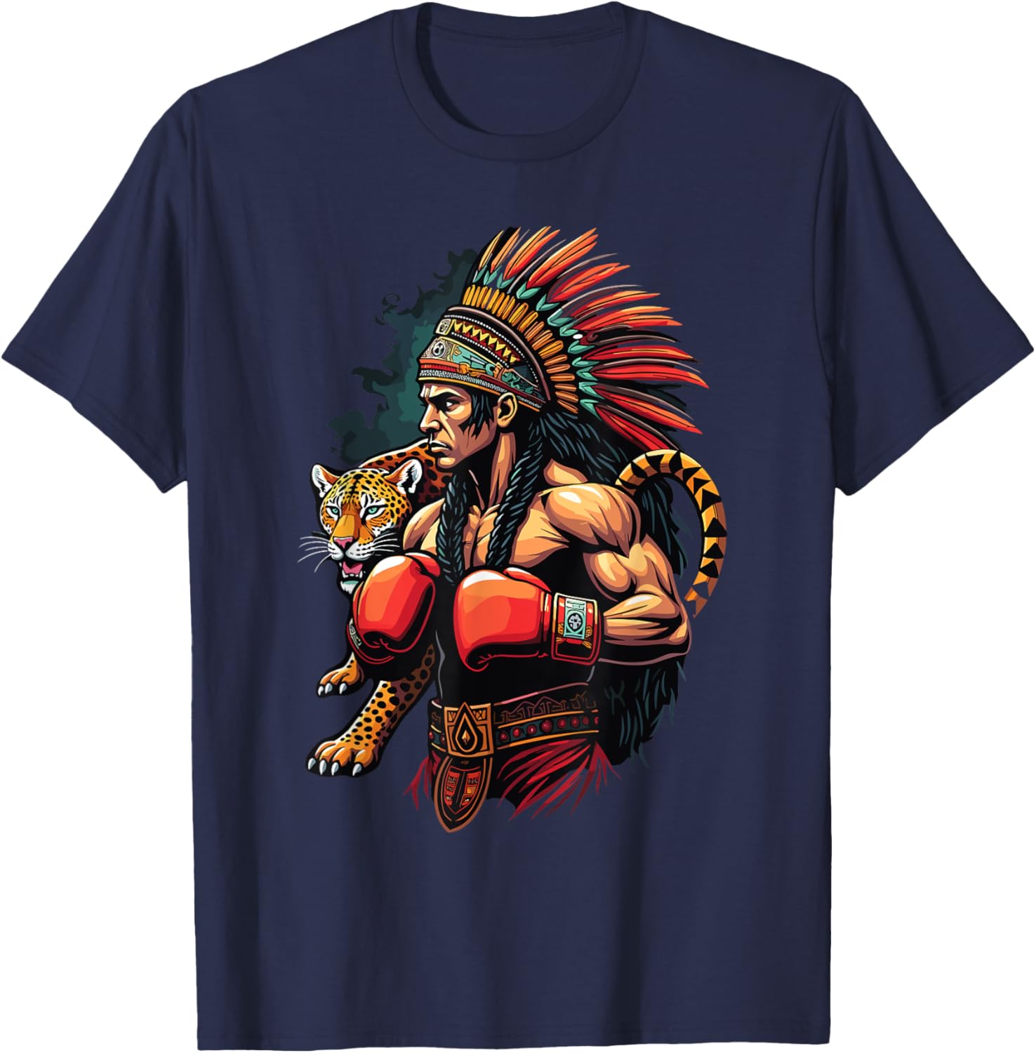 Inca Warrior Jaguar Spirit T-Shirt for Mexican Boxing Fans - 7